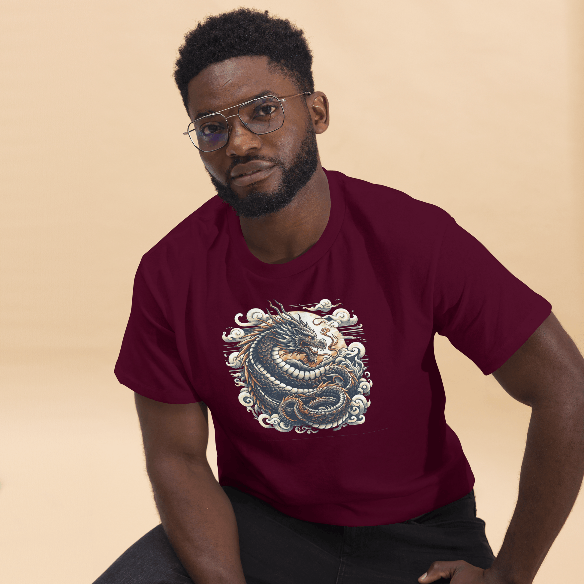 Klassisches Herren T-Shirt "Drache" - Artexio