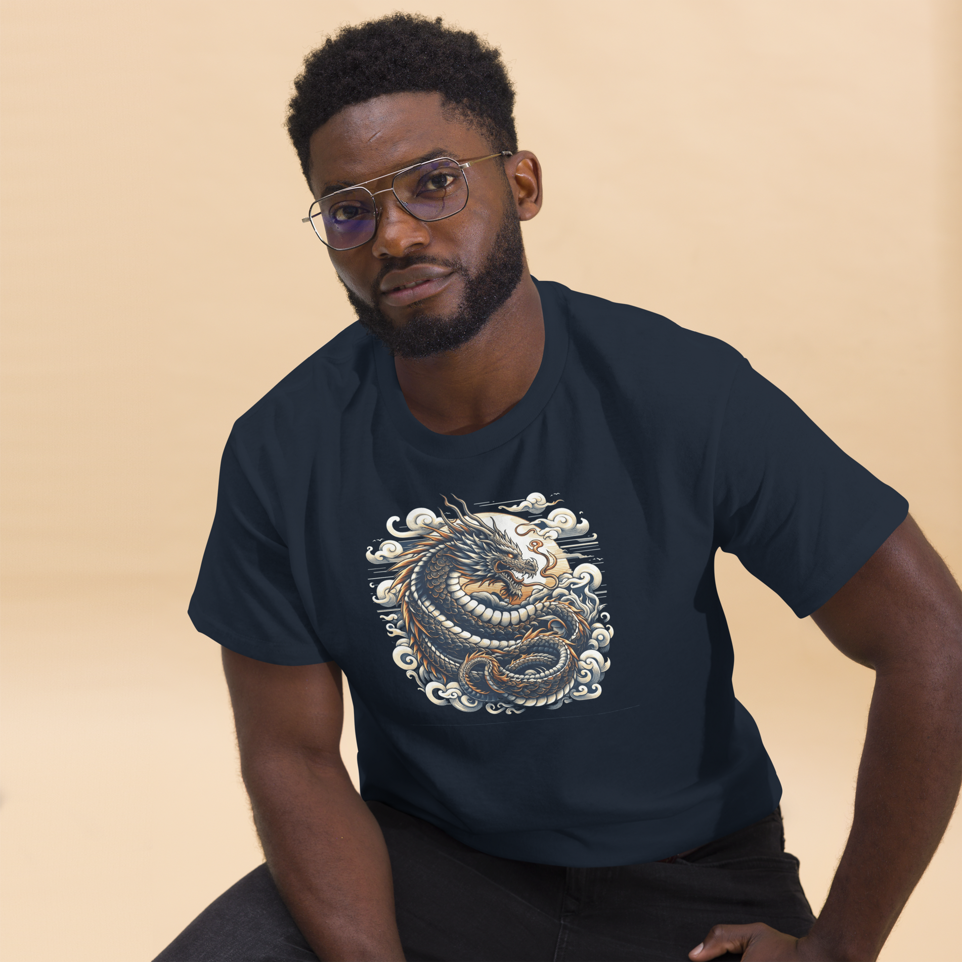 Klassisches Herren T-Shirt "Drache" - Artexio