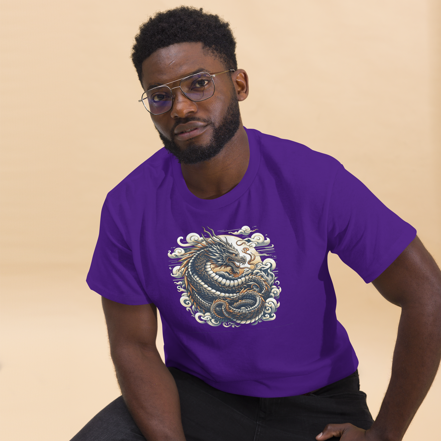 Klassisches Herren T-Shirt "Drache" - Artexio