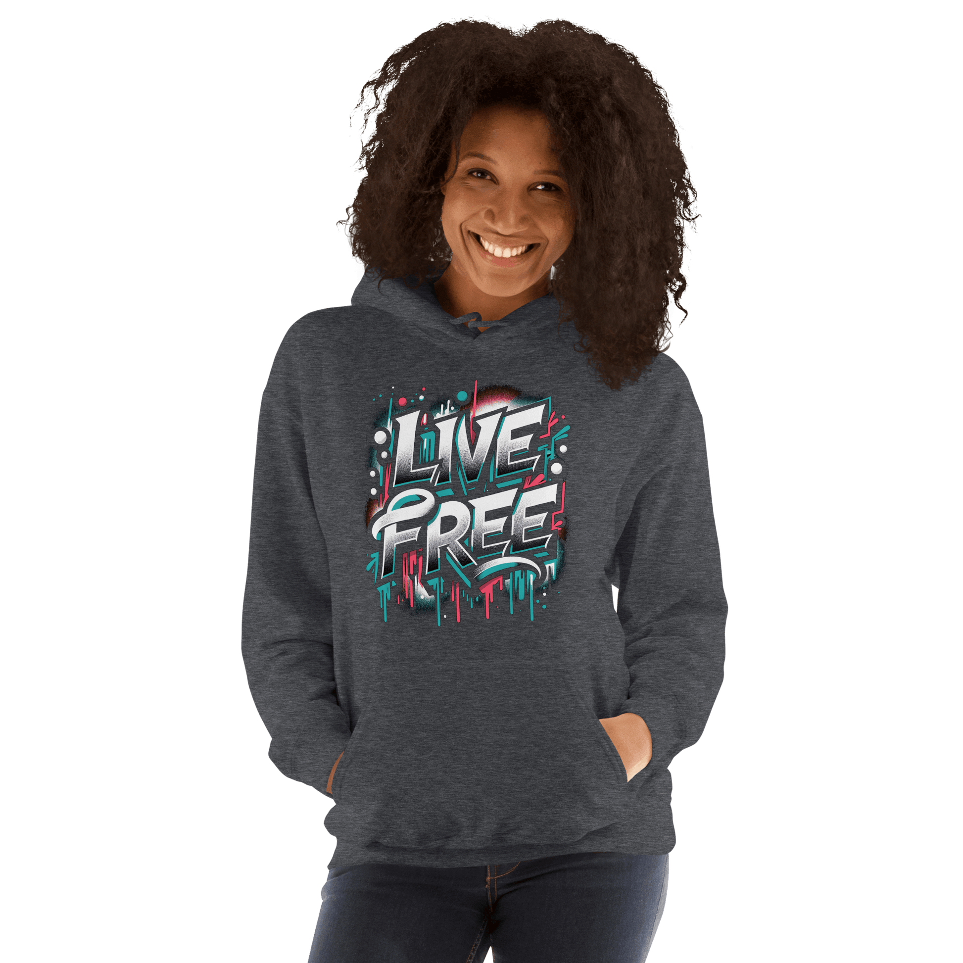 Unisex Heavy Blend Kapuzenpullover "Live Free" - Artexio