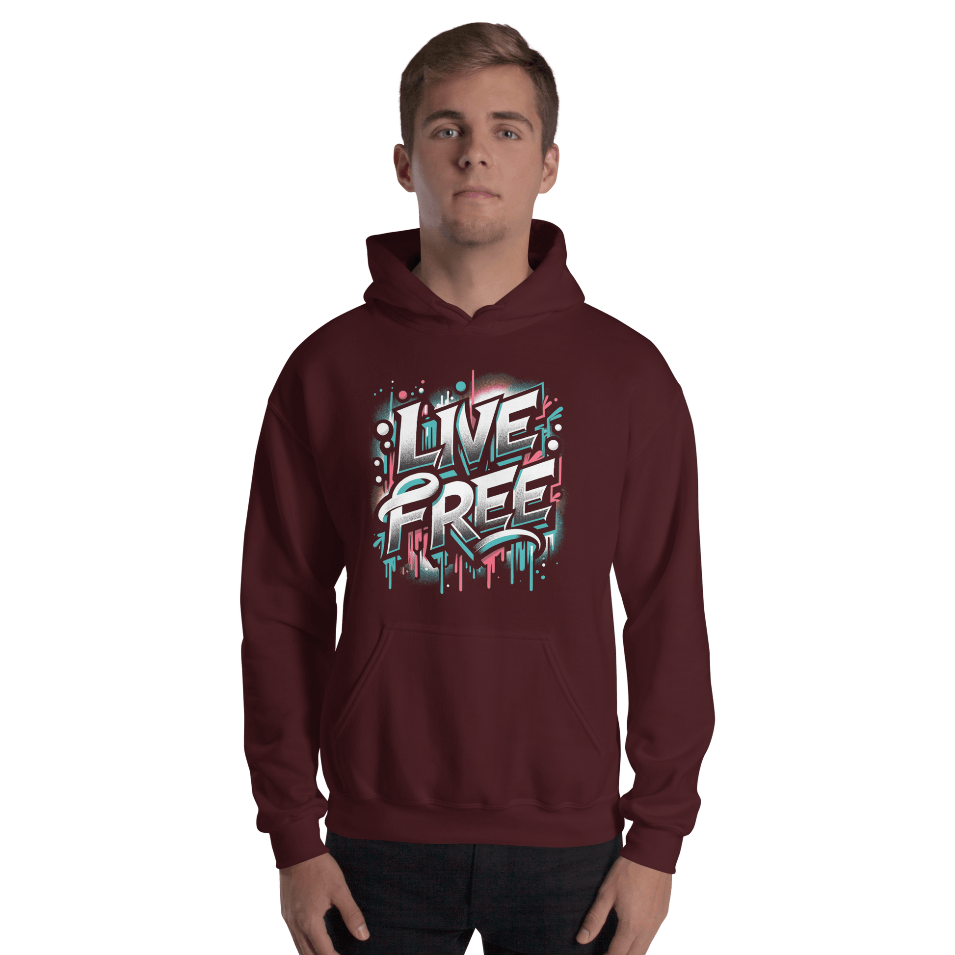 Unisex Heavy Blend Kapuzenpullover "Live Free" - Artexio