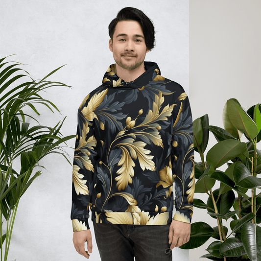 Unisex Kapuzenpullover "Golden Flora" - Artexio