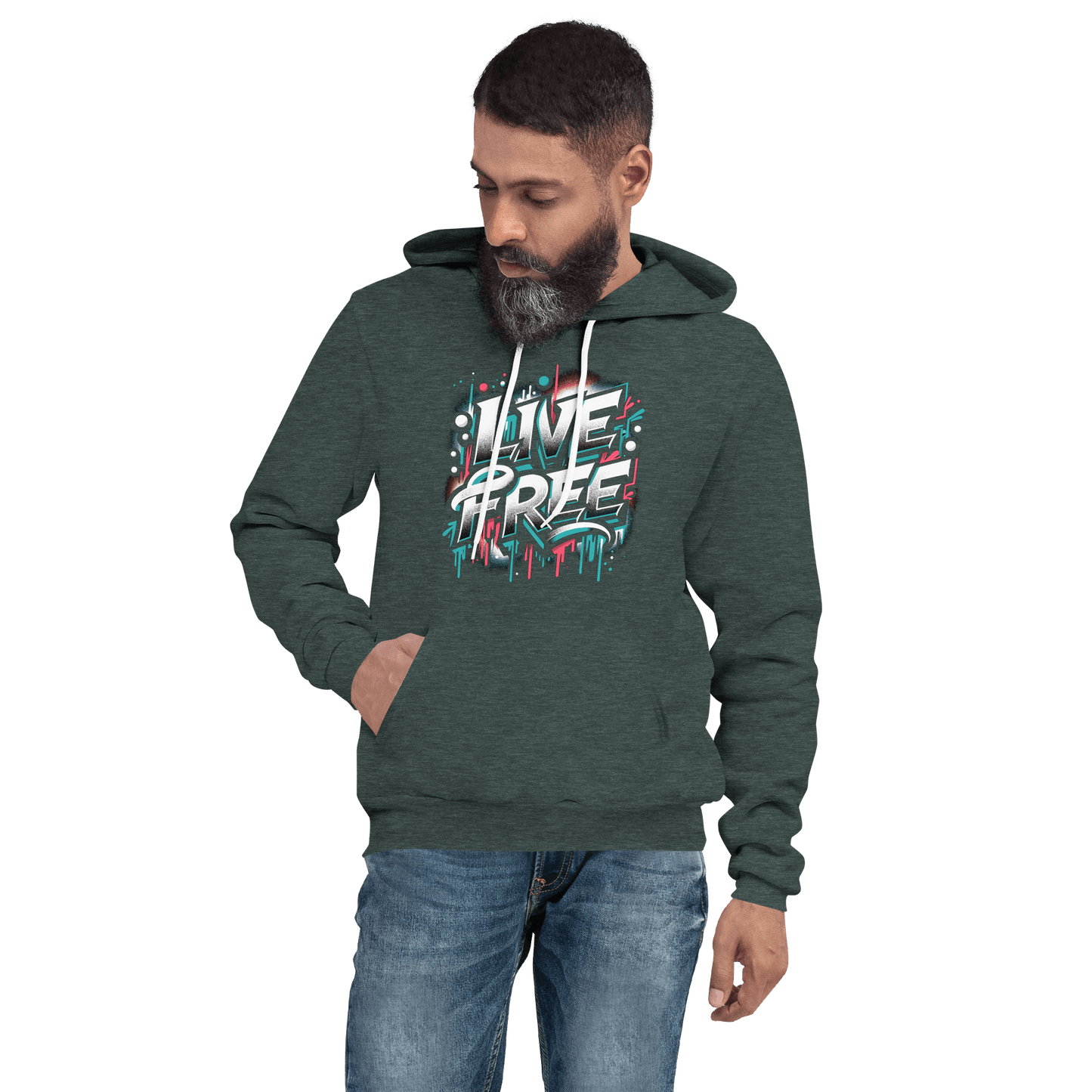 Unisex Kapuzenpullover "Live Free" - Artexio