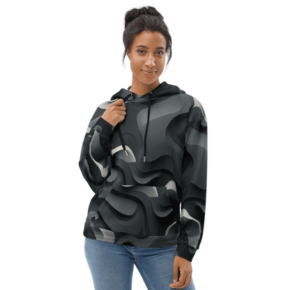 Unisex Kapuzenpullover "Monochrome Flow" - Artexio