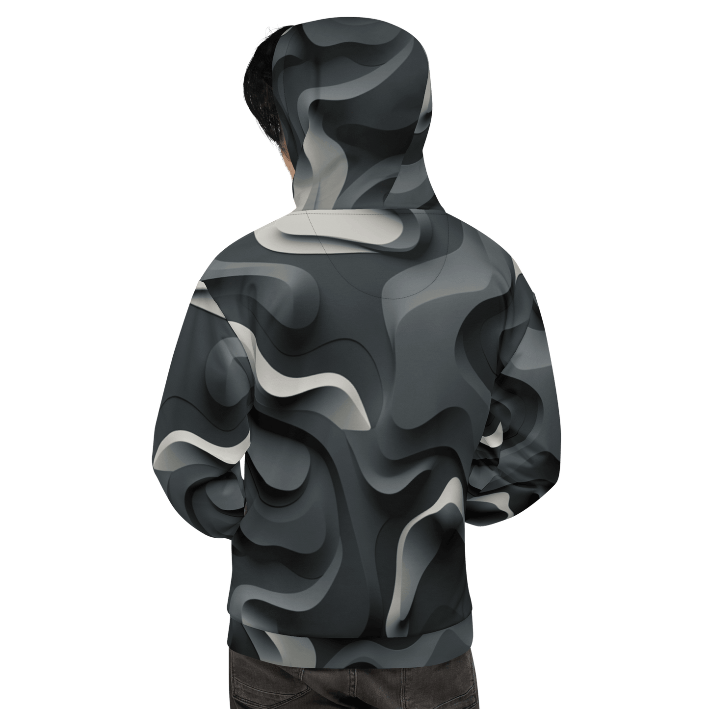 Unisex Kapuzenpullover "Monochrome Flow" - Artexio