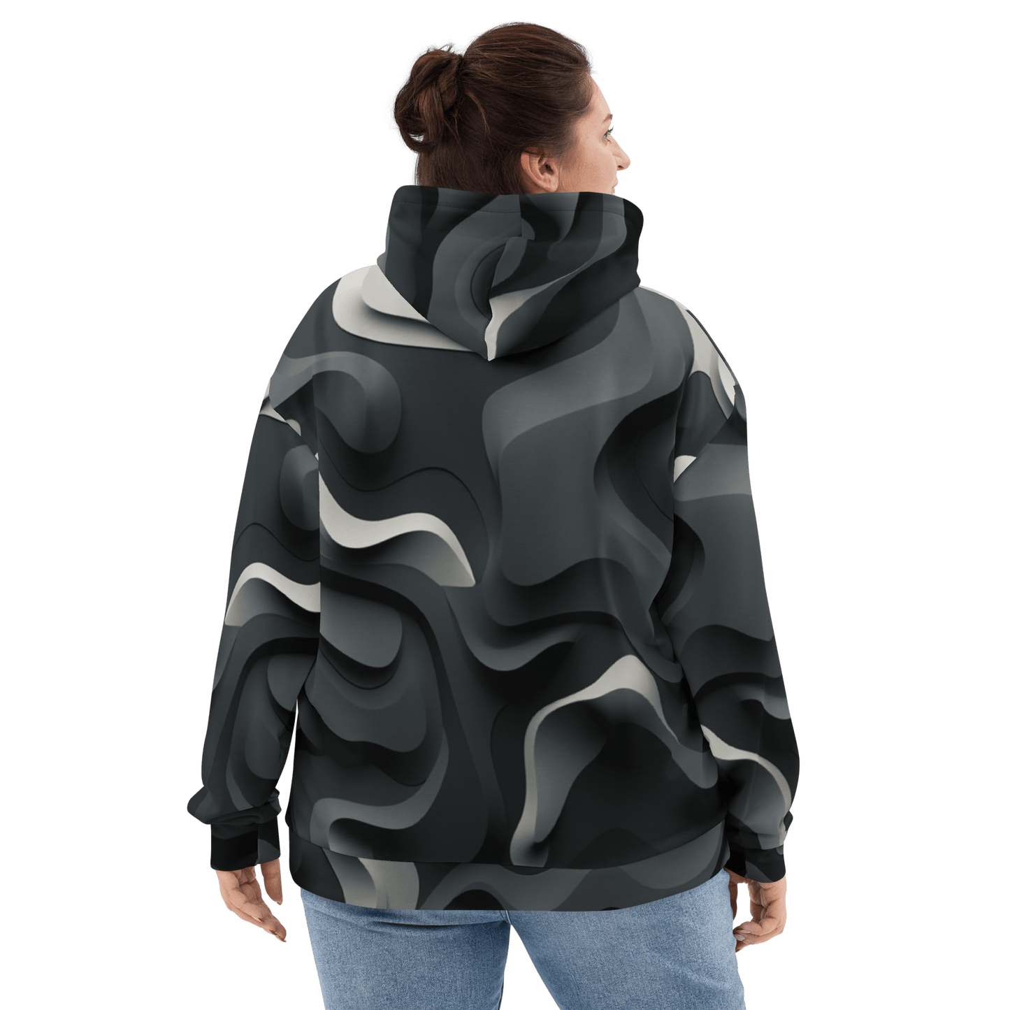 Unisex Kapuzenpullover "Monochrome Flow" - Artexio