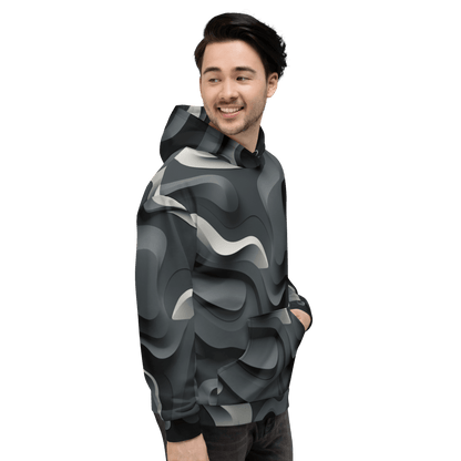 Unisex Kapuzenpullover "Monochrome Flow" - Artexio