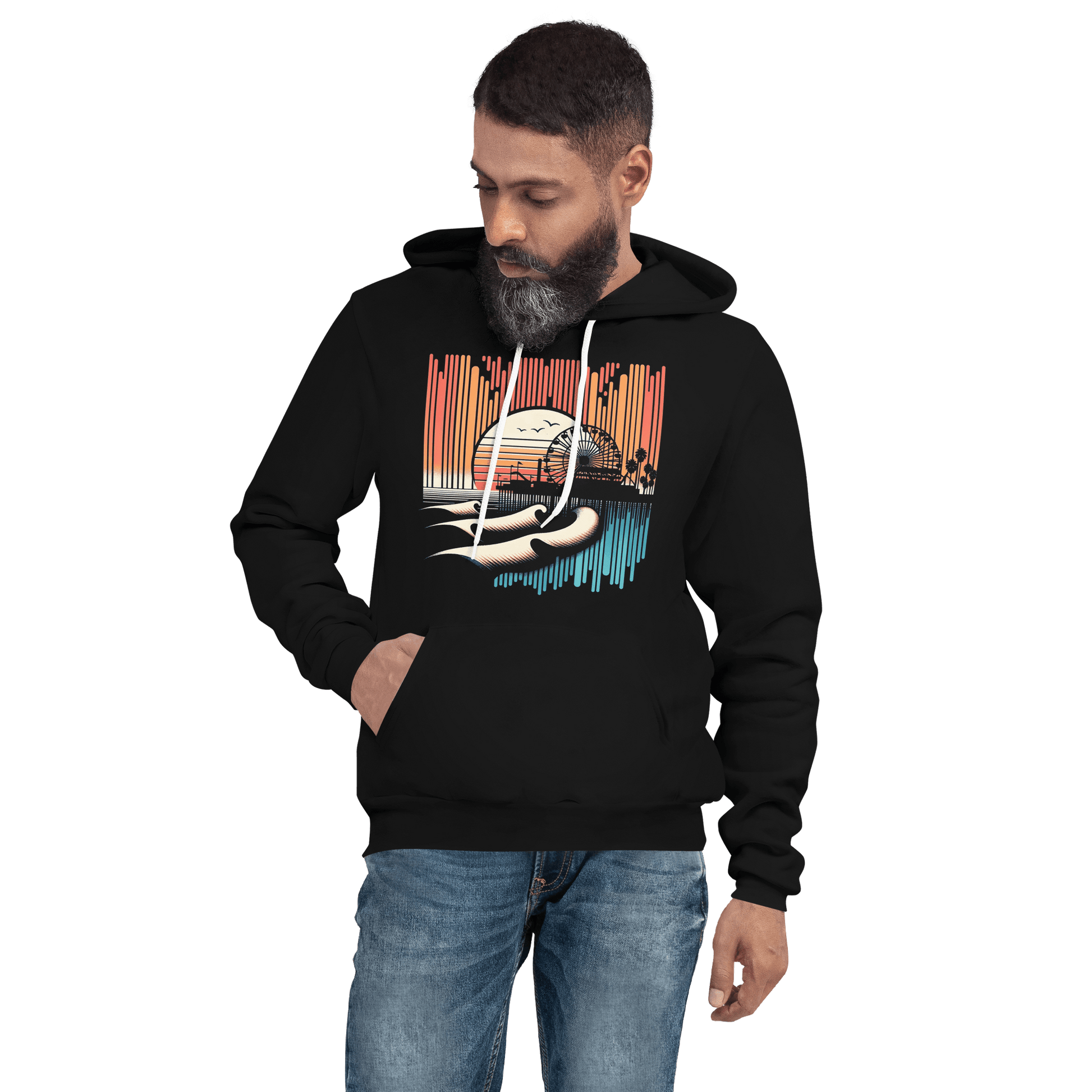 Unisex Kapuzenpullover "Santa Monica Pier" - Artexio