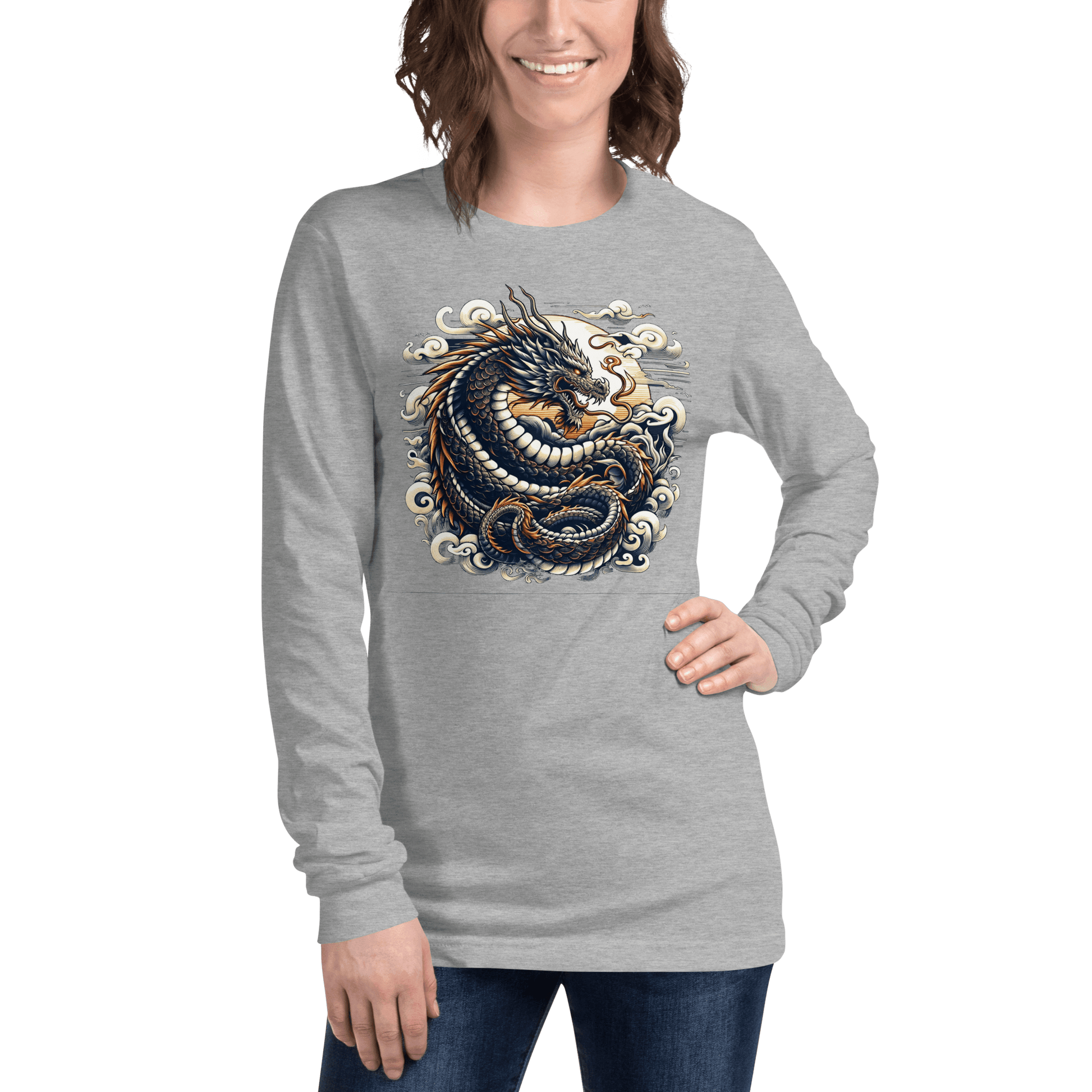 Langärmeliges Unisex T-Shirt "Drache" - Artexio