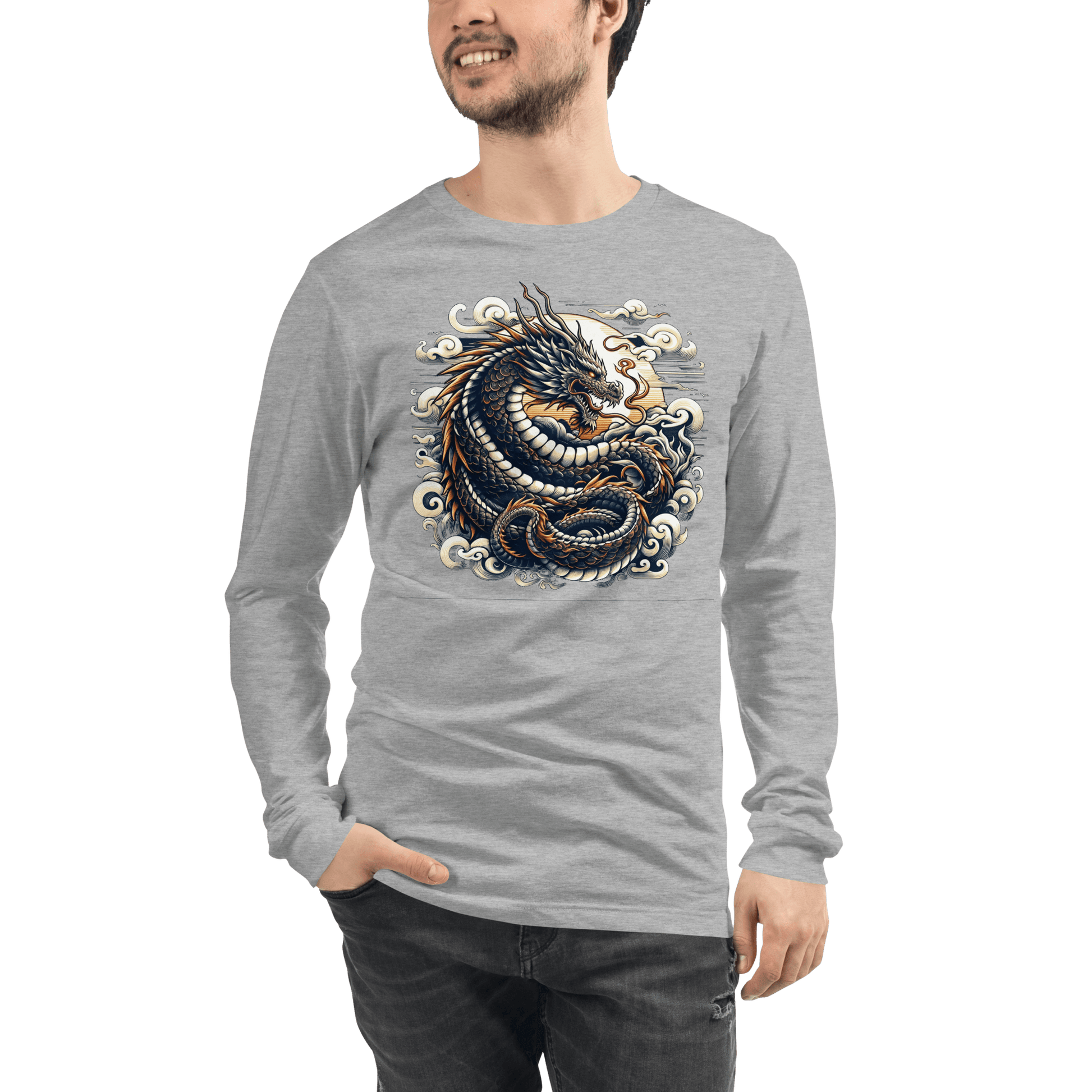 Langärmeliges Unisex T-Shirt "Drache" - Artexio