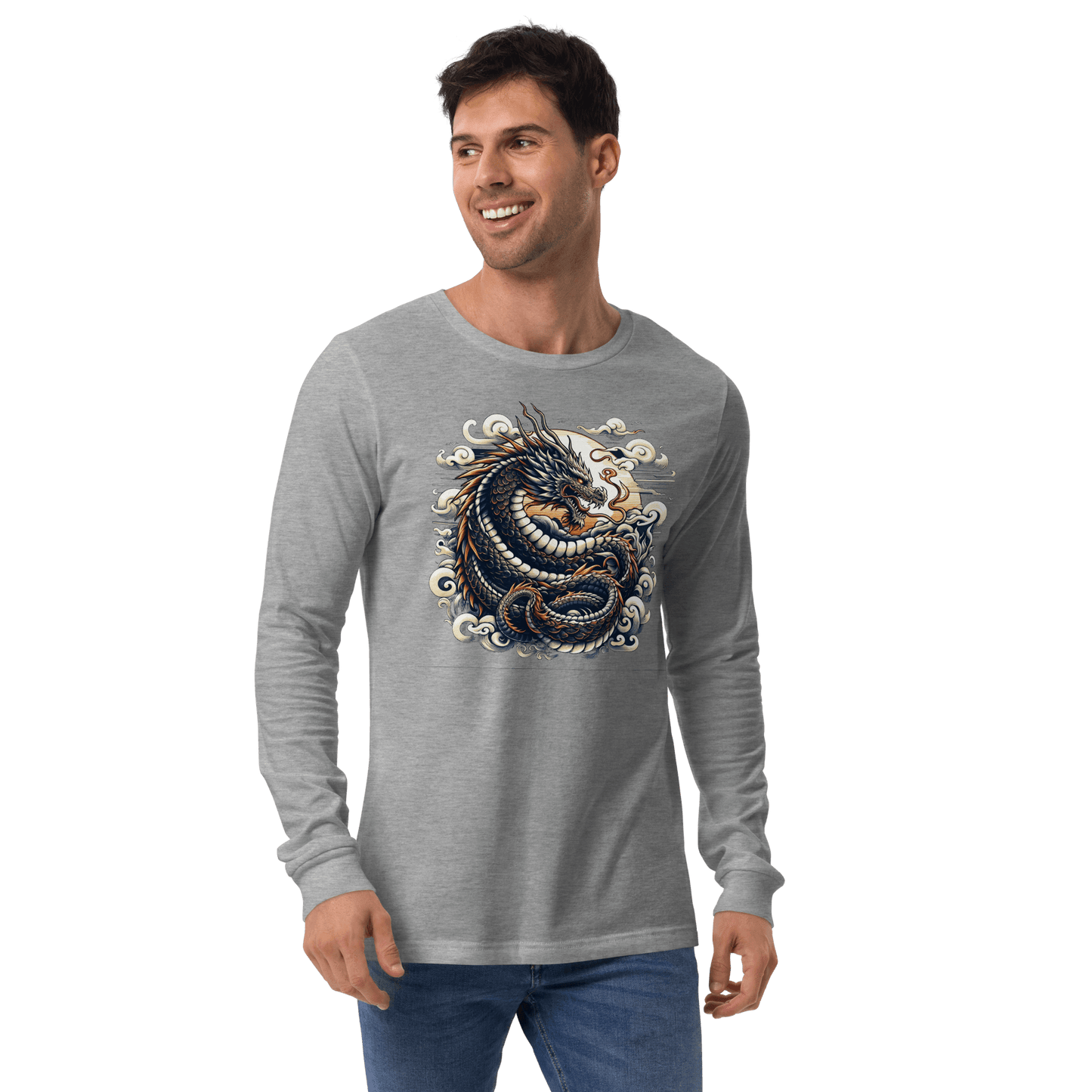 Langärmeliges Unisex T-Shirt "Drache" - Artexio