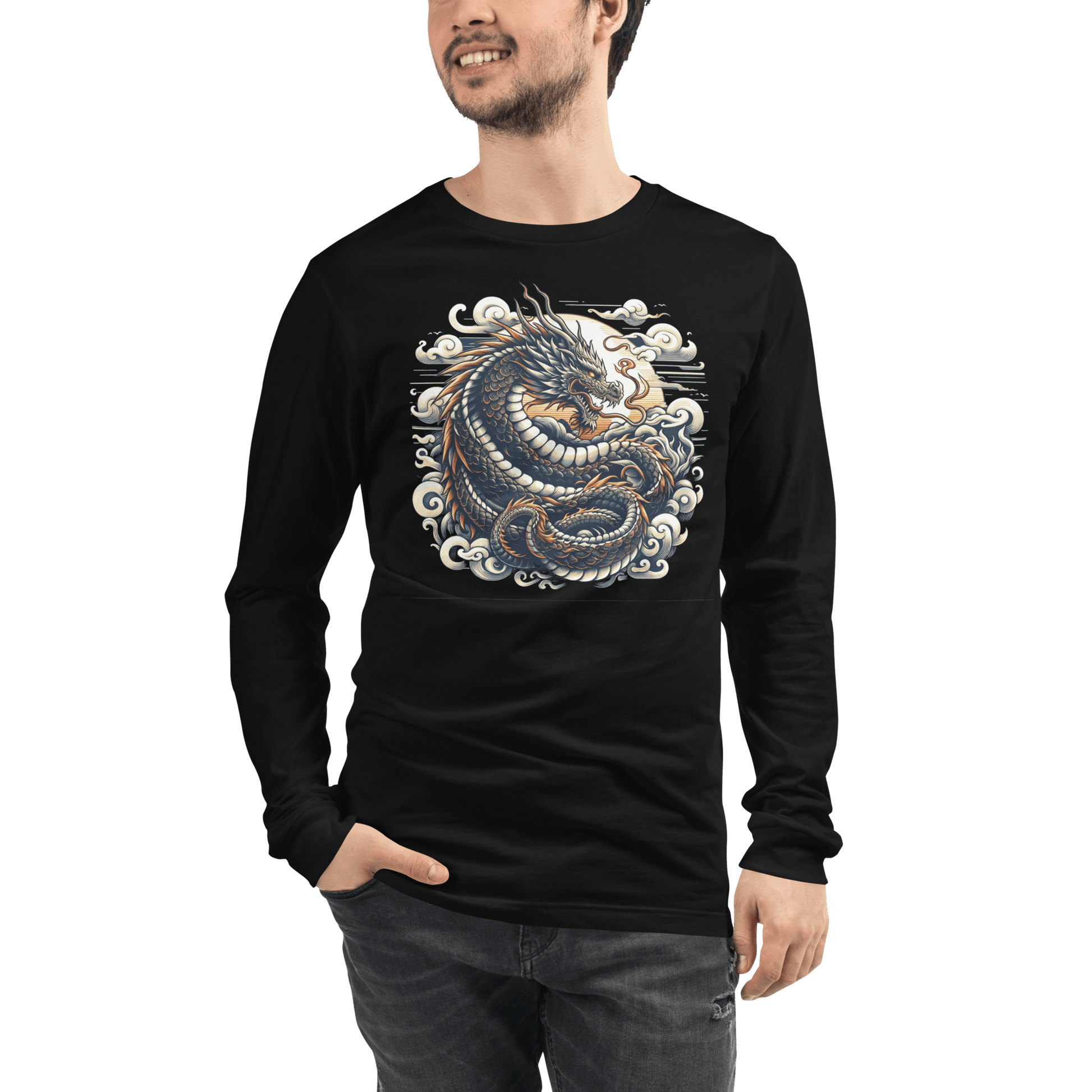 Langärmeliges Unisex T-Shirt "Drache" - Artexio