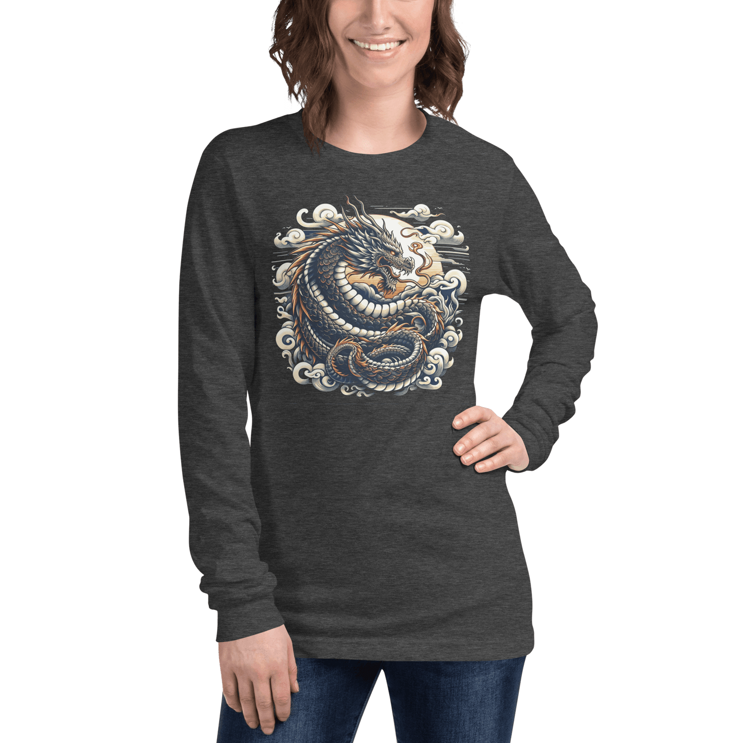 Langärmeliges Unisex T-Shirt "Drache" - Artexio