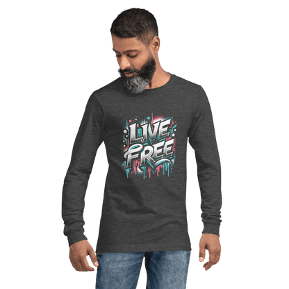 Langärmeliges Unisex T-Shirt "Live Free" - Artexio