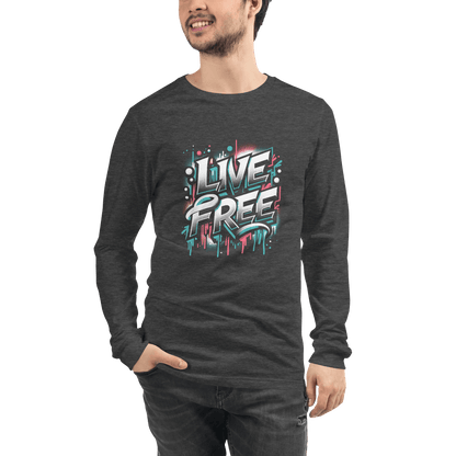 Langärmeliges Unisex T-Shirt "Live Free" - Artexio