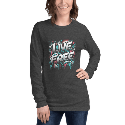 Langärmeliges Unisex T-Shirt "Live Free" - Artexio