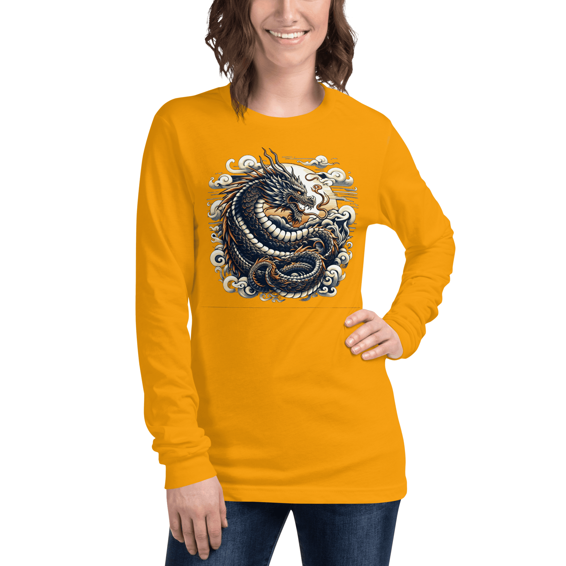 Langärmeliges Unisex T-Shirt "Drache" - Artexio