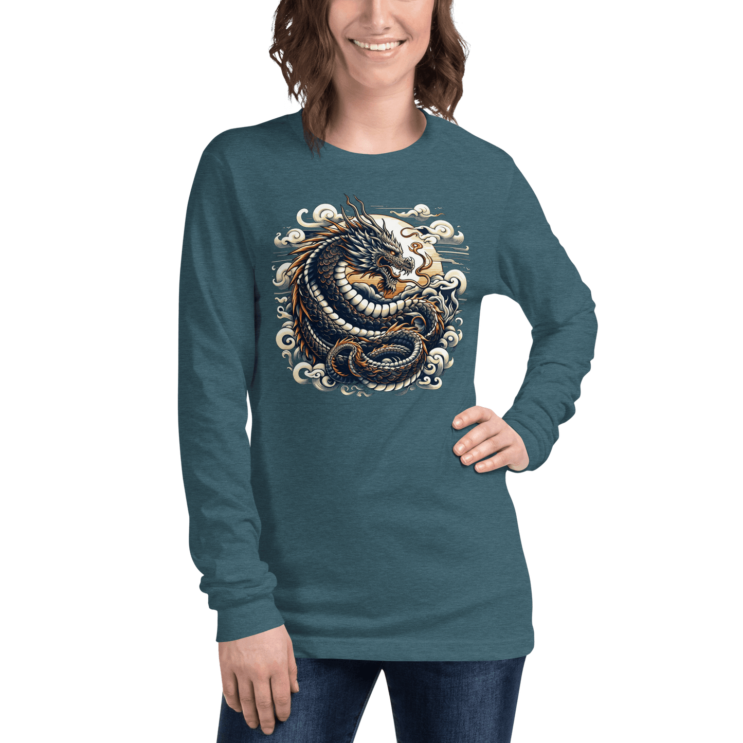 Langärmeliges Unisex T-Shirt "Drache" - Artexio