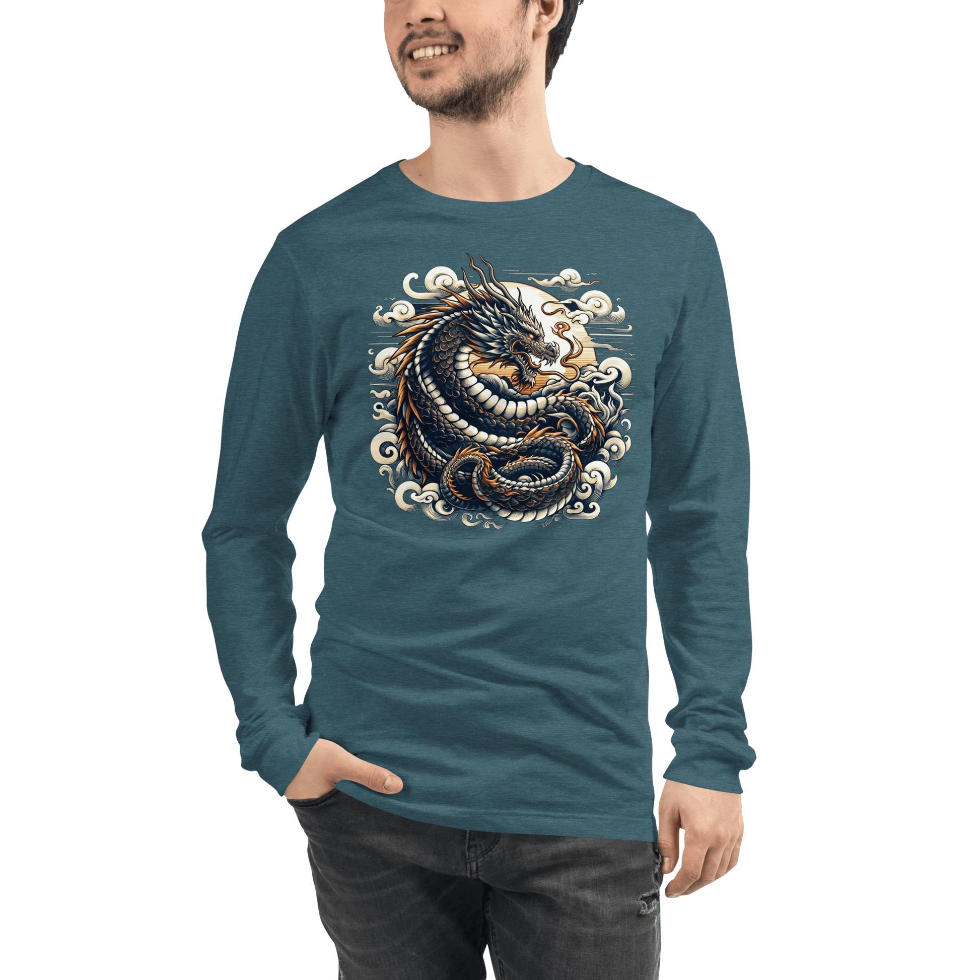 Langärmeliges Unisex T-Shirt "Drache" - Artexio