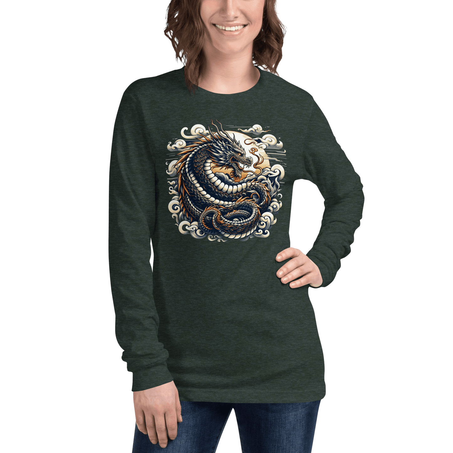 Langärmeliges Unisex T-Shirt "Drache" - Artexio