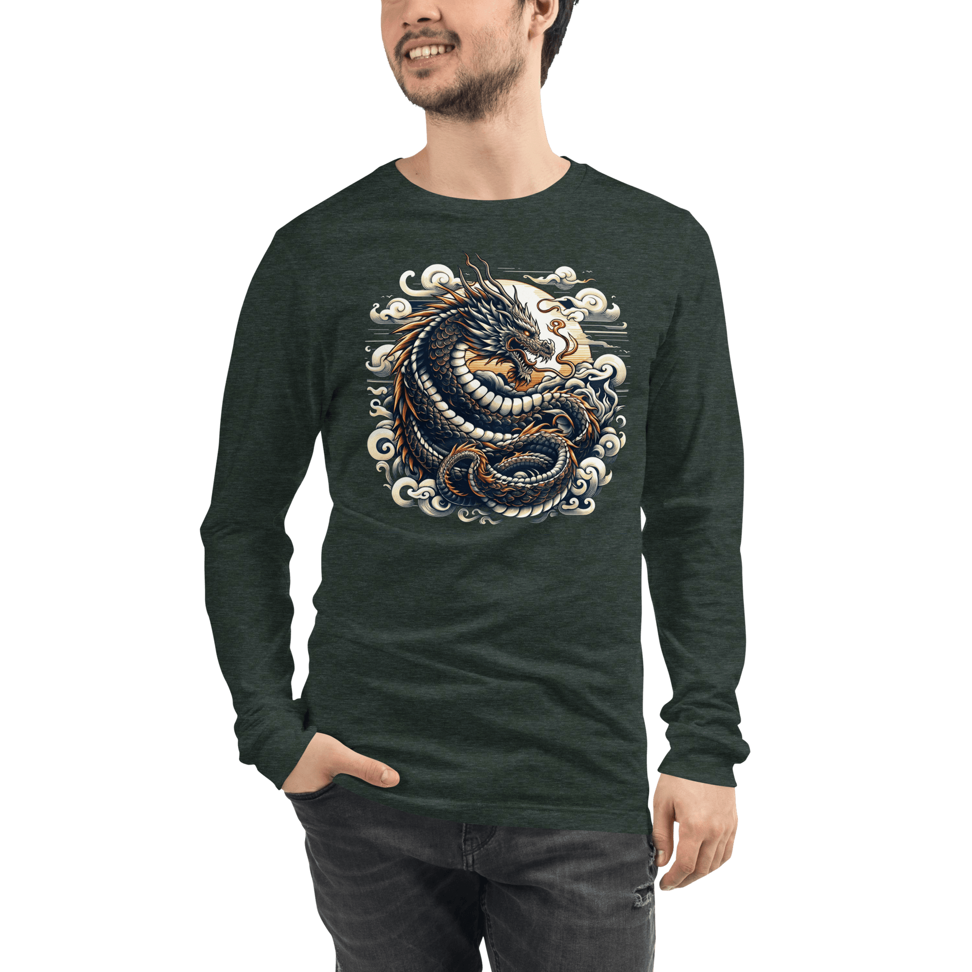 Langärmeliges Unisex T-Shirt "Drache" - Artexio