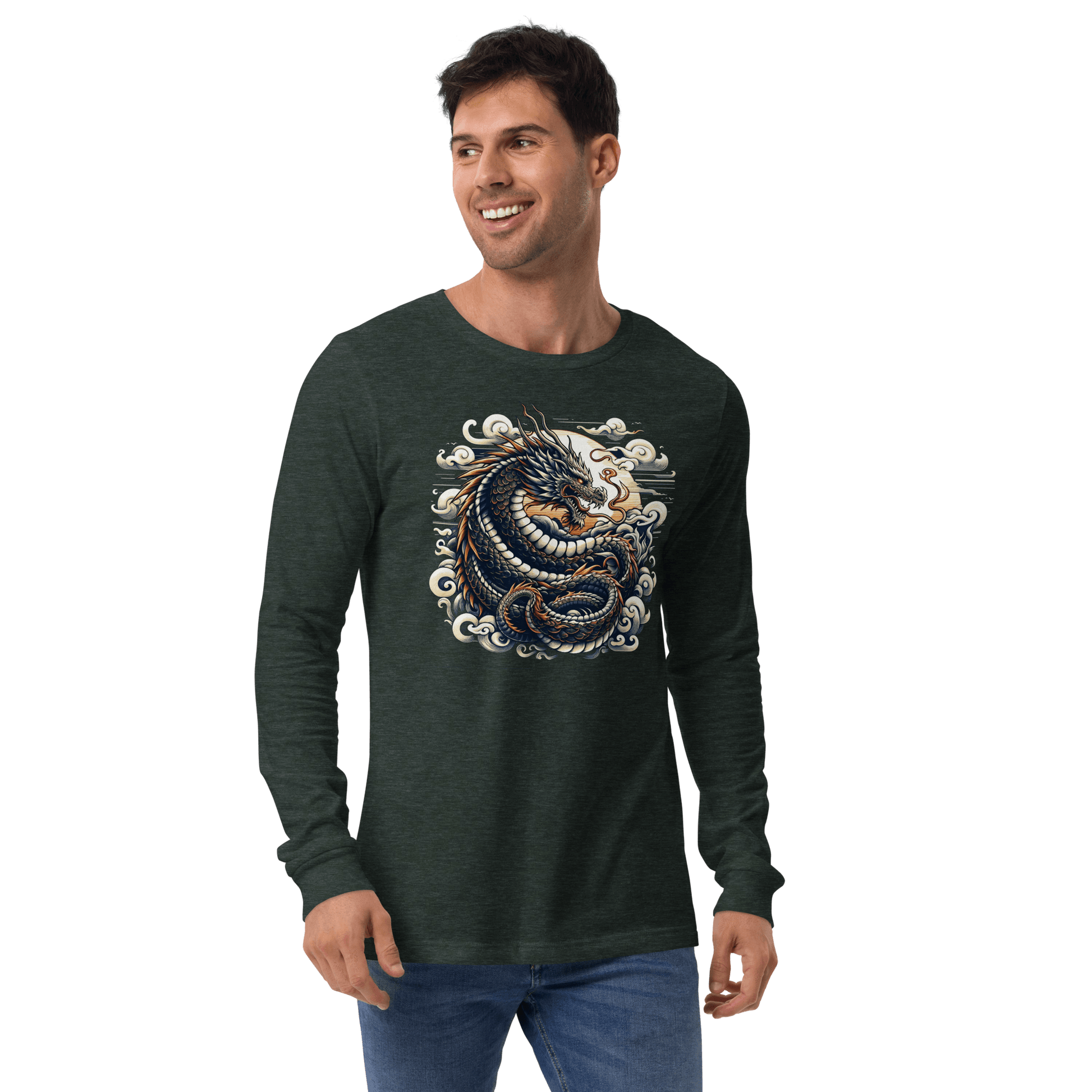 Langärmeliges Unisex T-Shirt "Drache" - Artexio