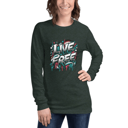 Langärmeliges Unisex T-Shirt "Live Free" - Artexio