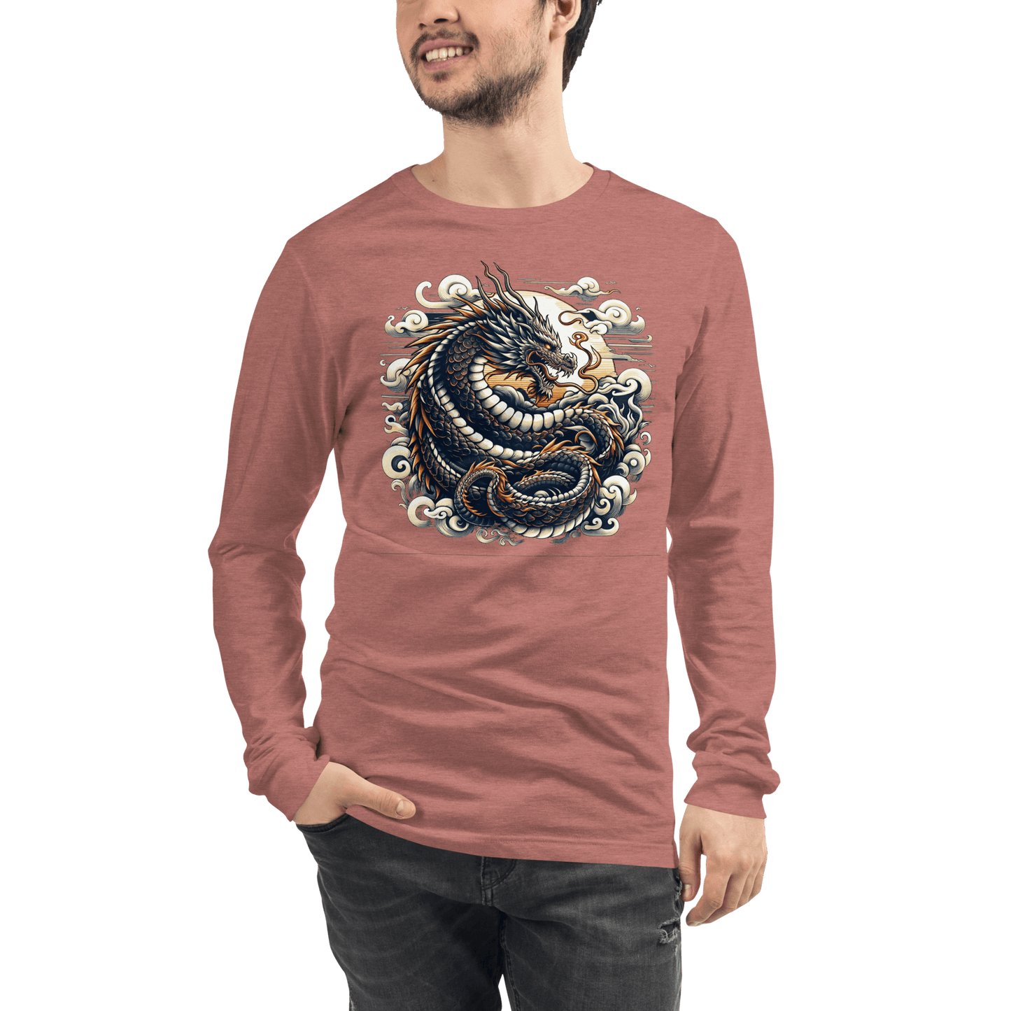 Langärmeliges Unisex T-Shirt "Drache" - Artexio