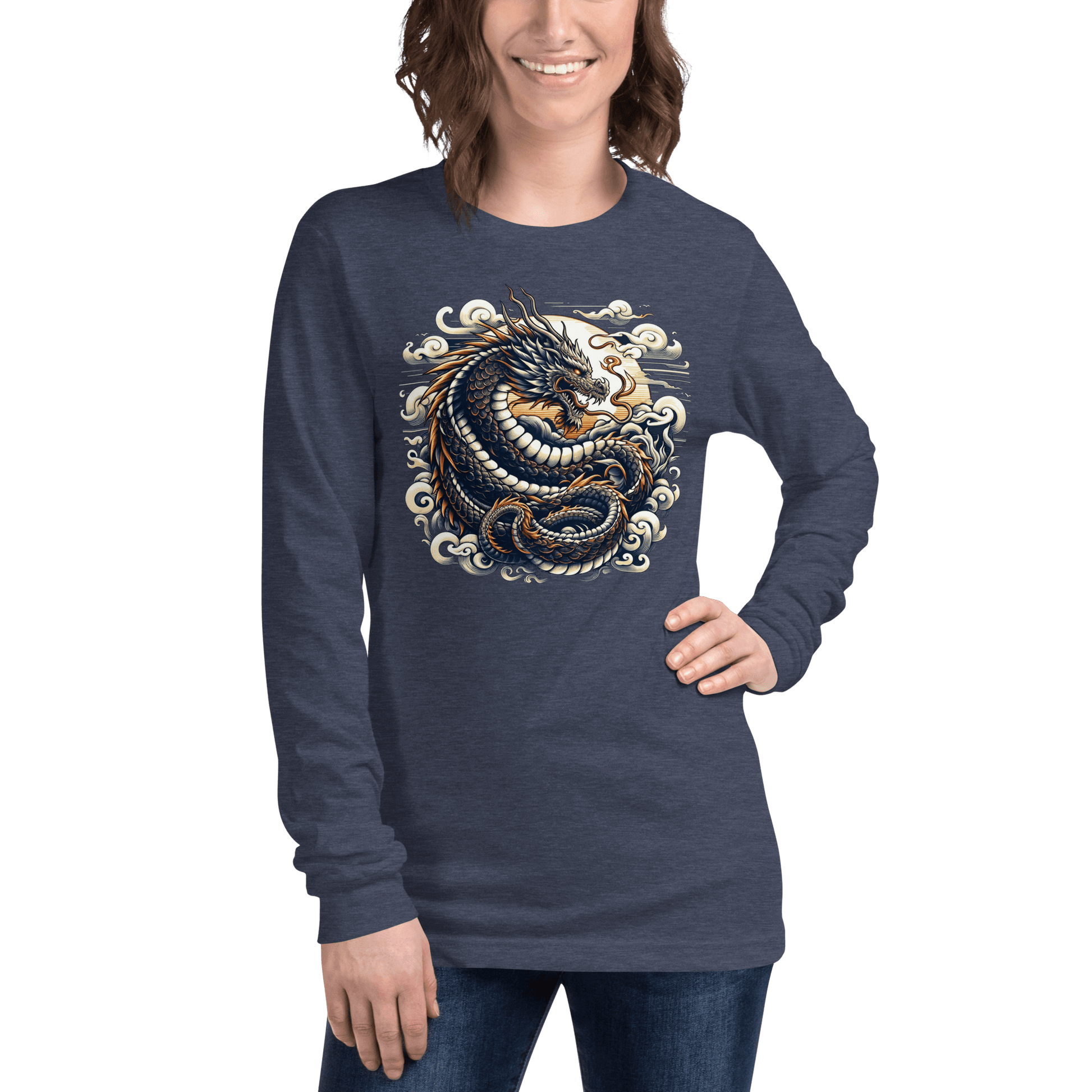 Langärmeliges Unisex T-Shirt "Drache" - Artexio