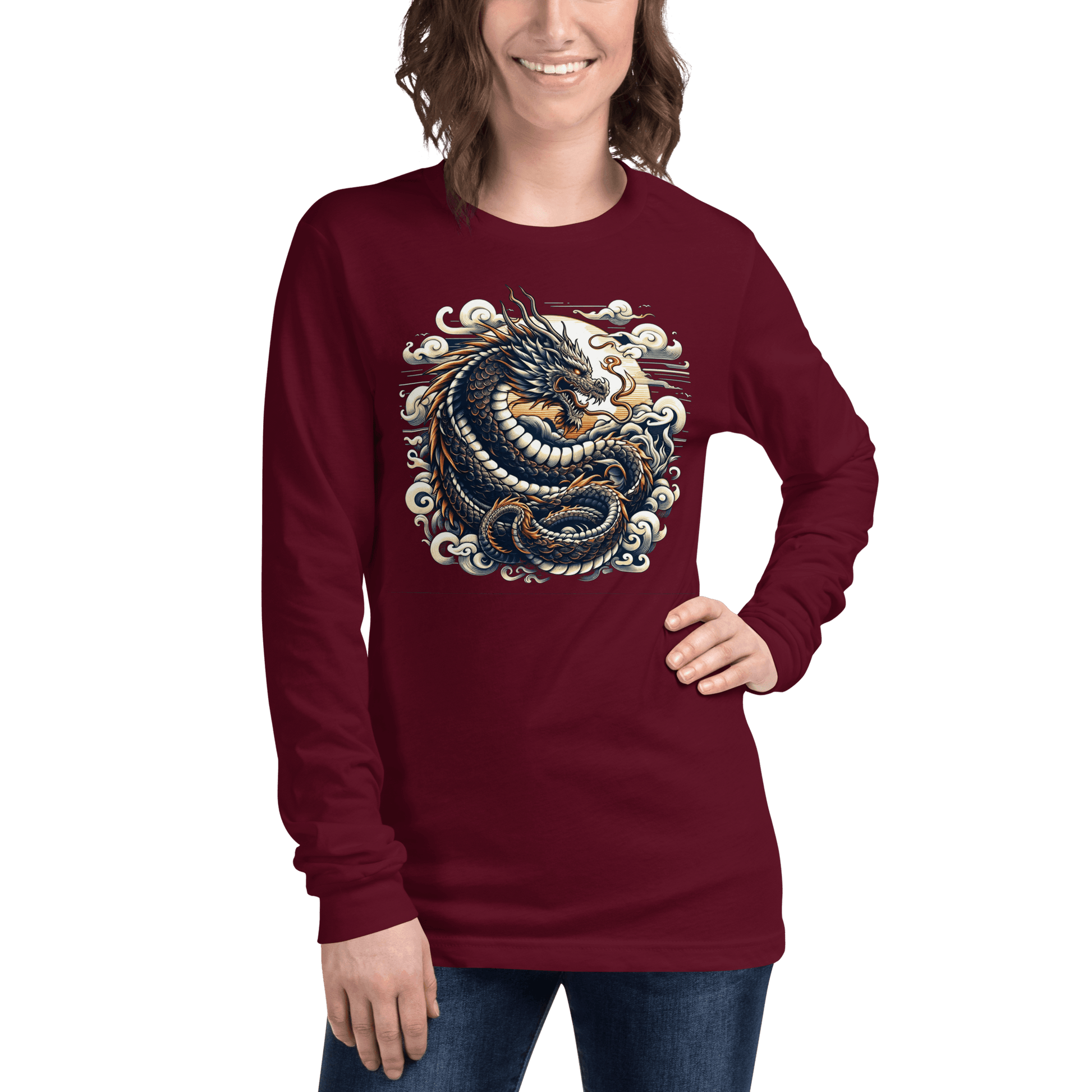 Langärmeliges Unisex T-Shirt "Drache" - Artexio