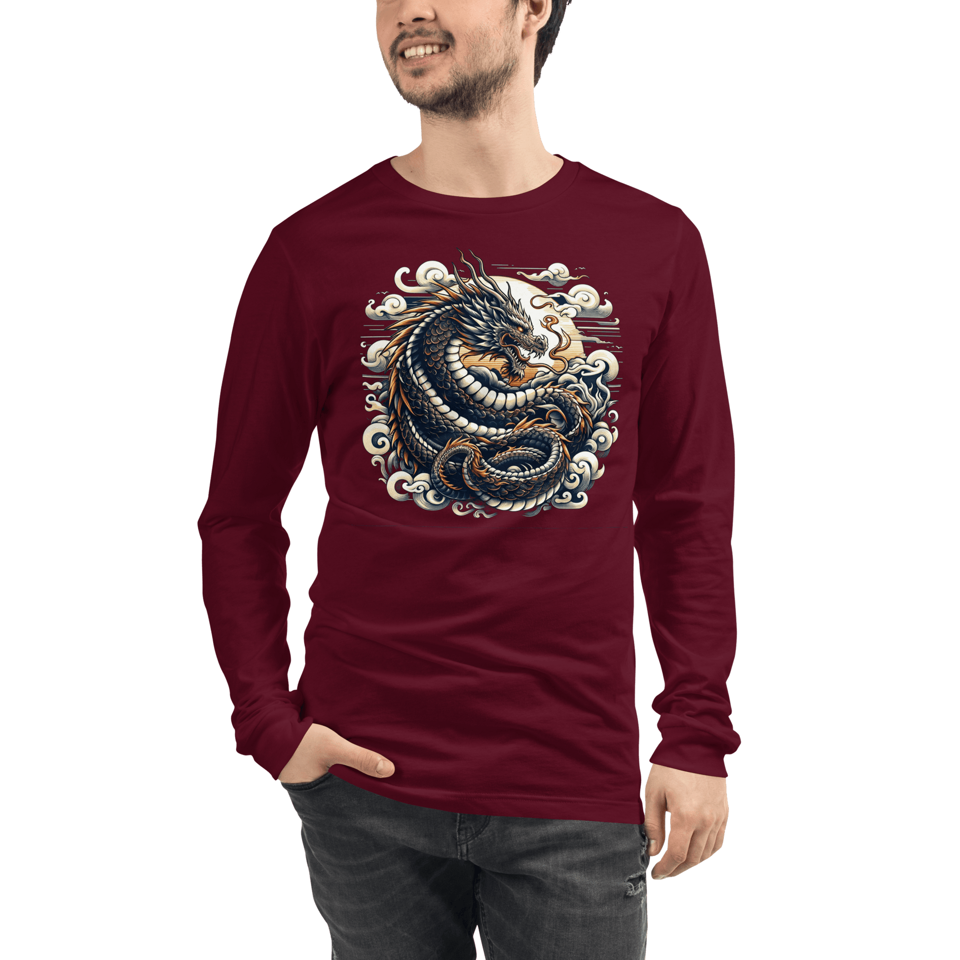 Langärmeliges Unisex T-Shirt "Drache" - Artexio