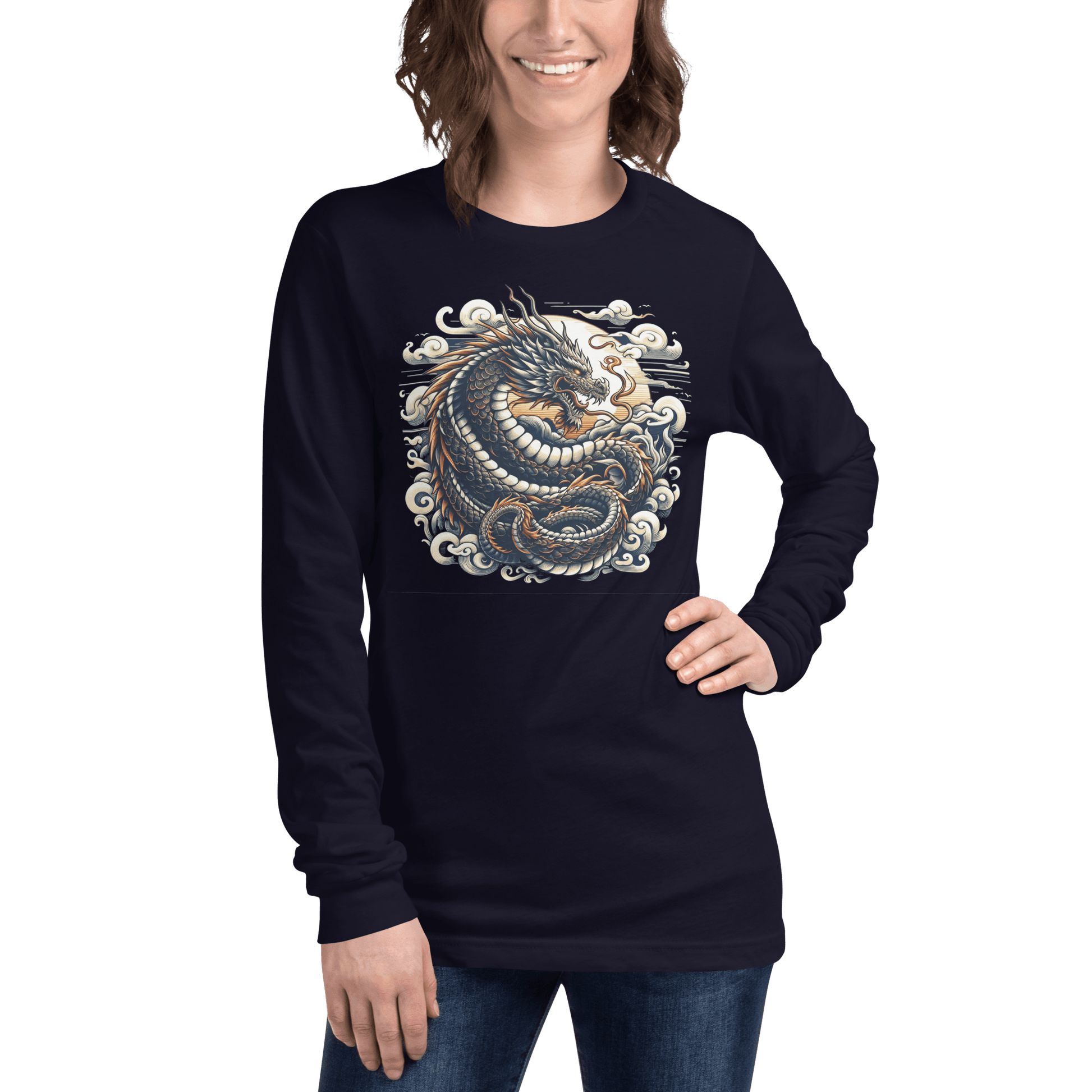 Langärmeliges Unisex T-Shirt "Drache" - Artexio