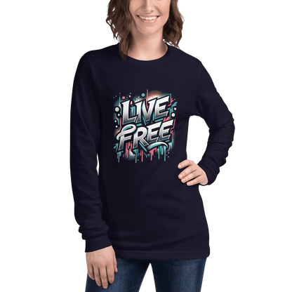 Langärmeliges Unisex T-Shirt "Live Free" - Artexio