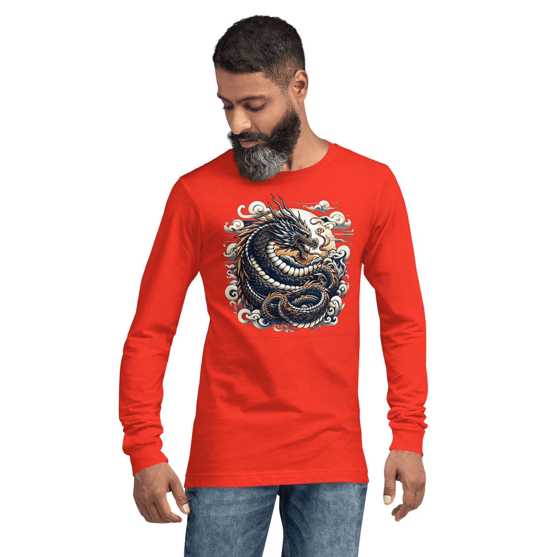 Langärmeliges Unisex T-Shirt "Drache" - Artexio