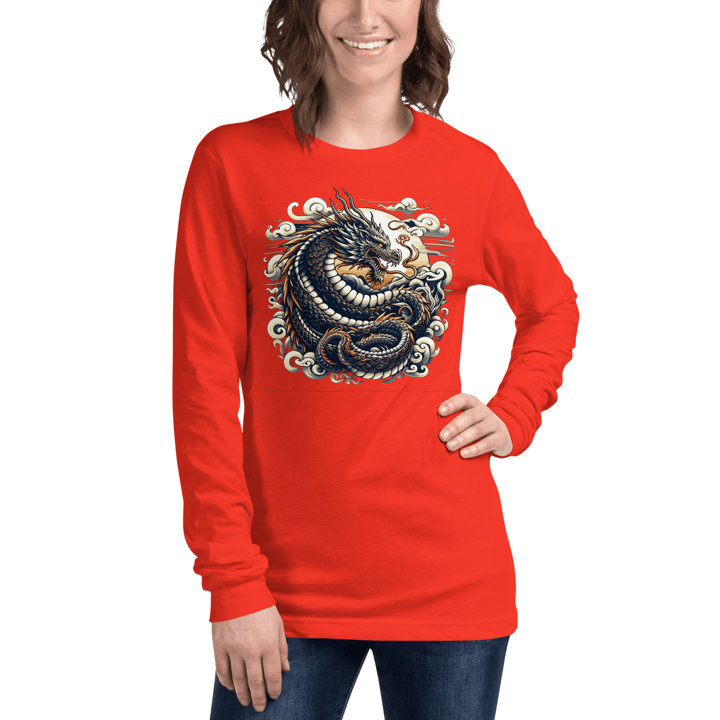 Langärmeliges Unisex T-Shirt "Drache" - Artexio