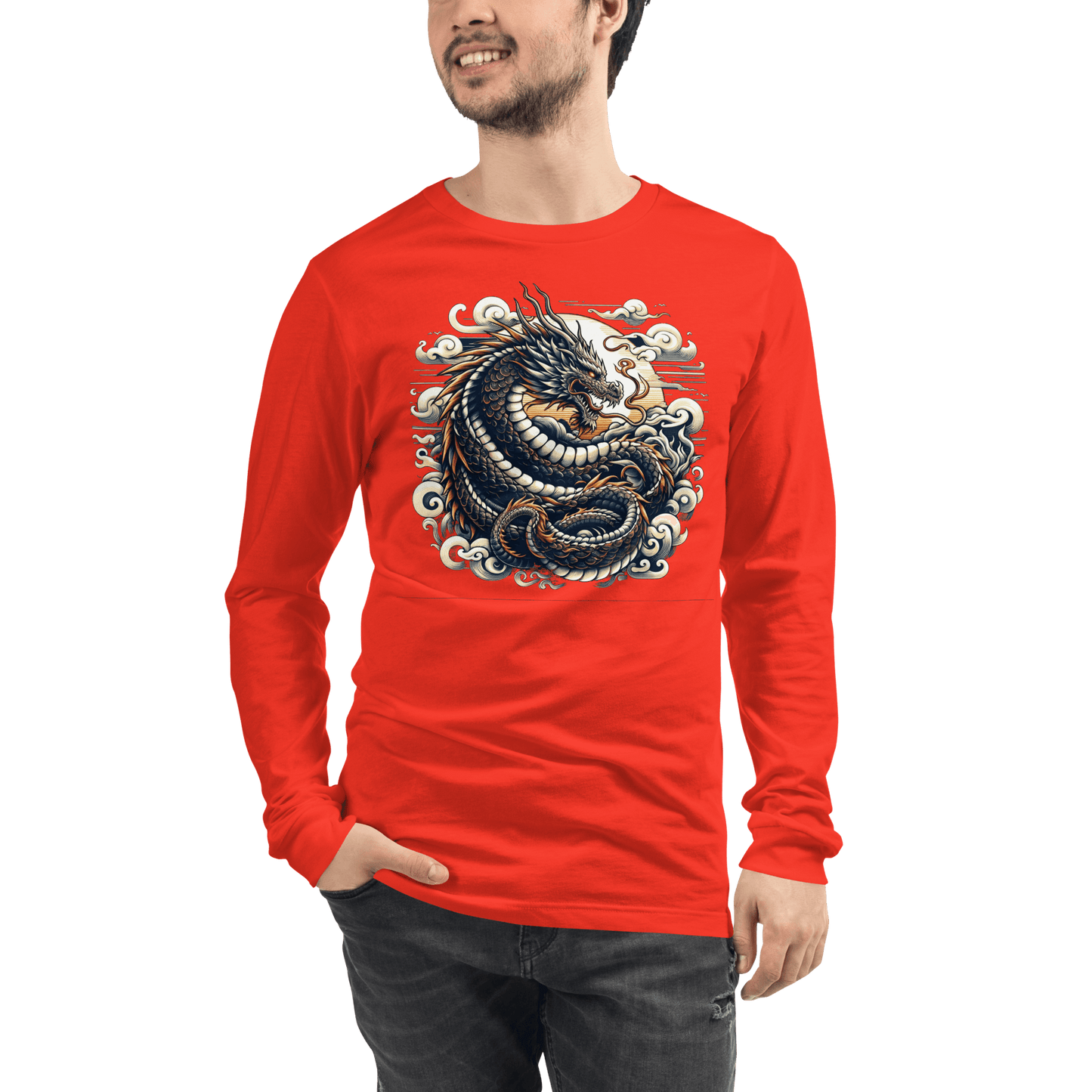 Langärmeliges Unisex T-Shirt "Drache" - Artexio