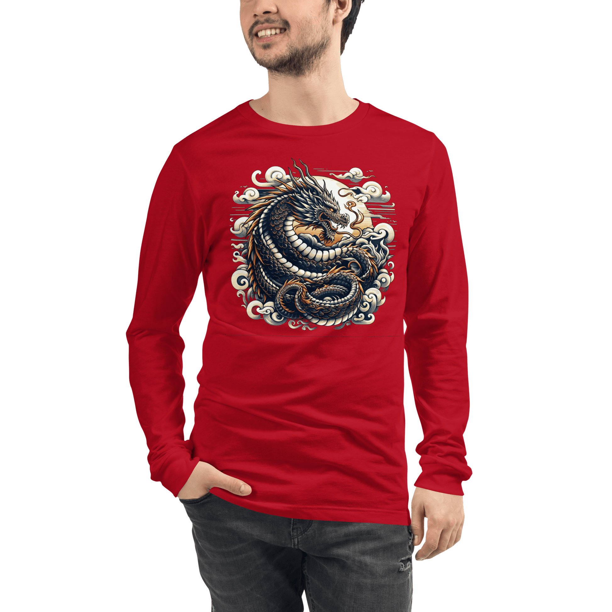 Langärmeliges Unisex T-Shirt "Drache" - Artexio