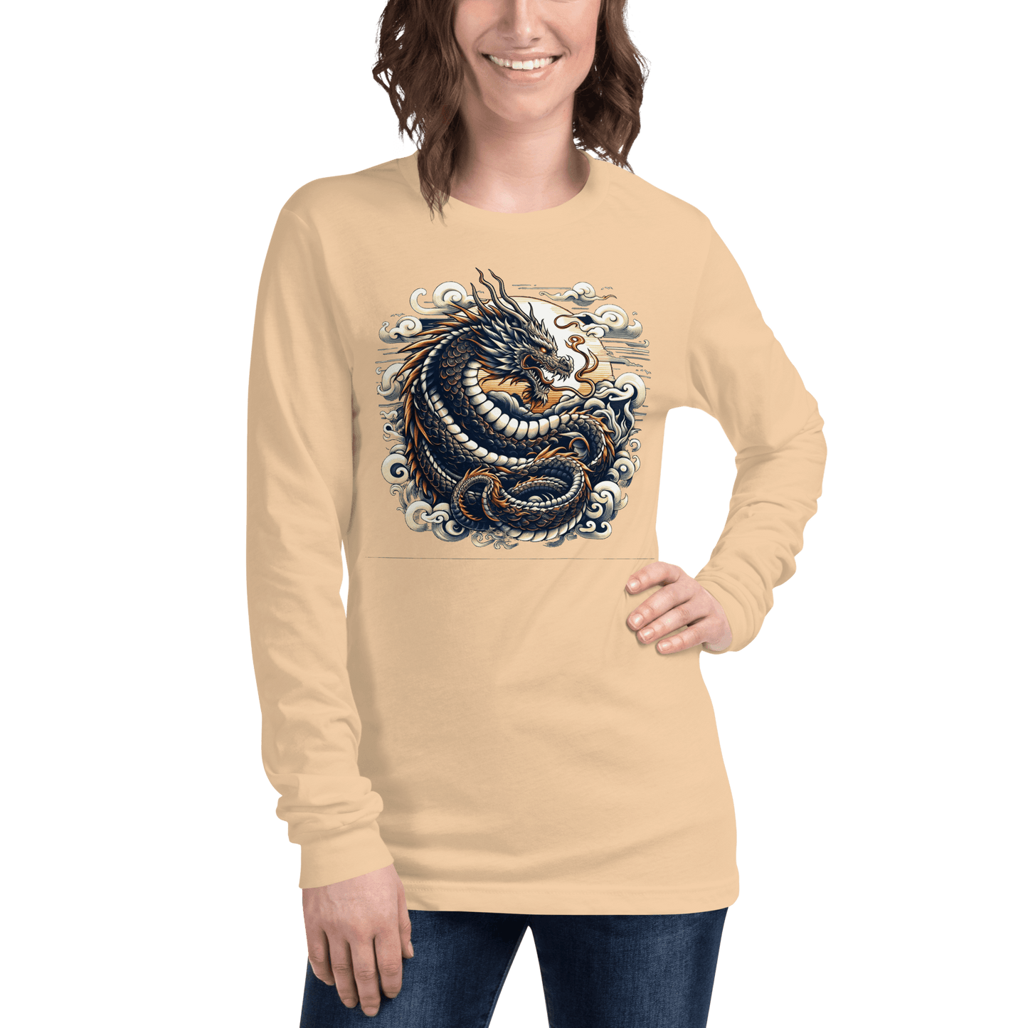 Langärmeliges Unisex T-Shirt "Drache" - Artexio