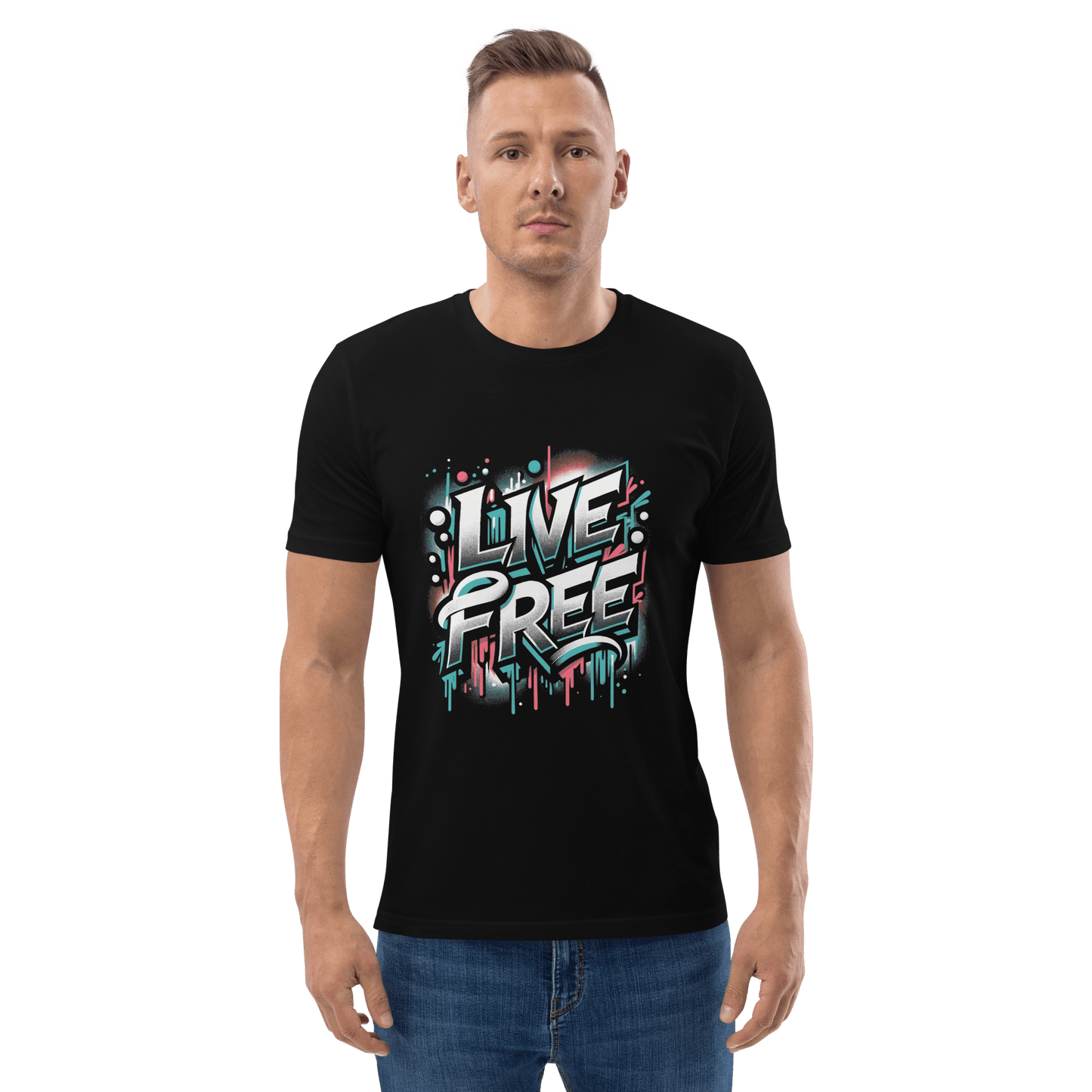 Unisex Bio Baumwoll T-Shirt "Live Free" - Artexio