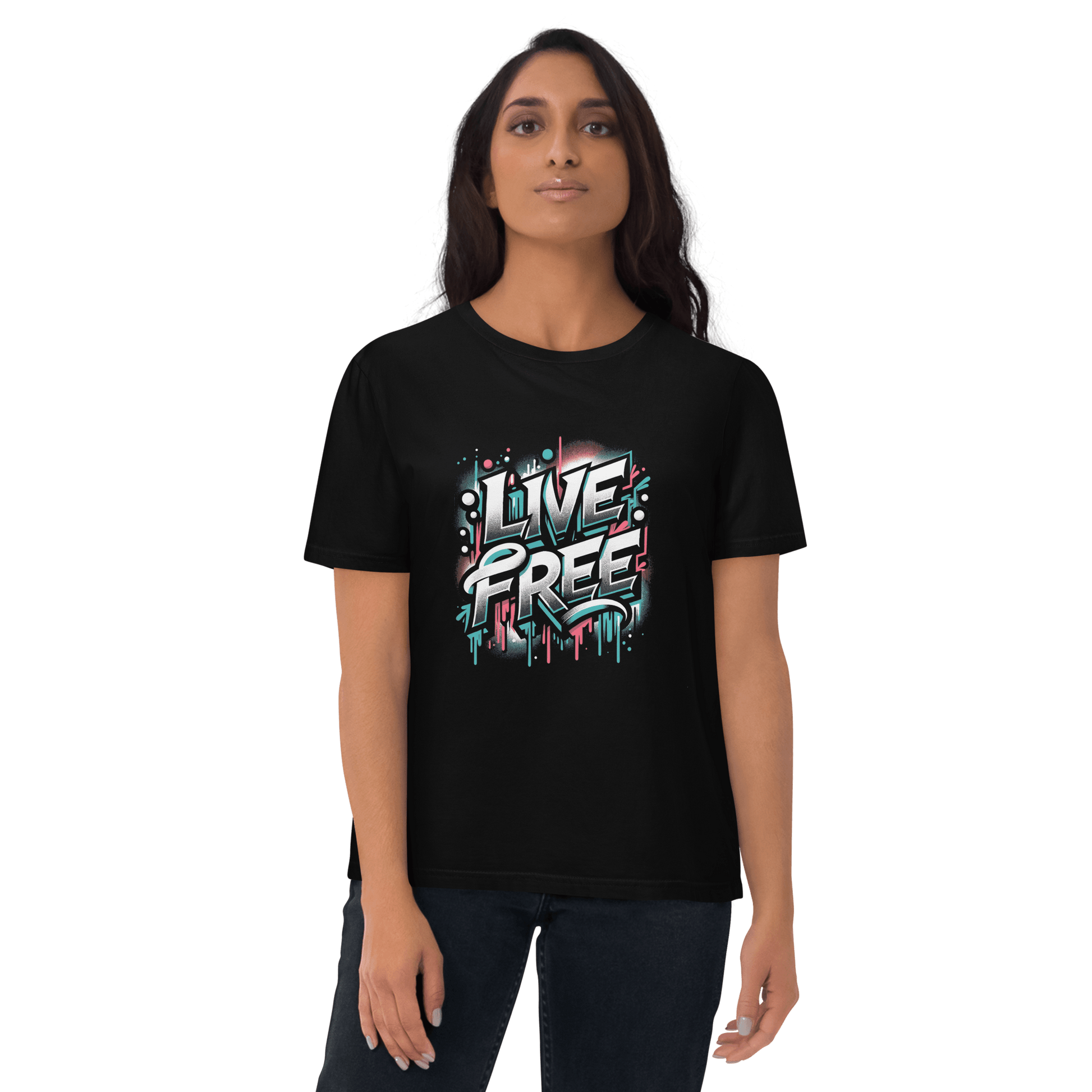 Unisex Bio Baumwoll T-Shirt "Live Free" - Artexio