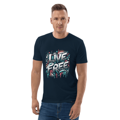 Unisex Bio Baumwoll T-Shirt "Live Free" - Artexio