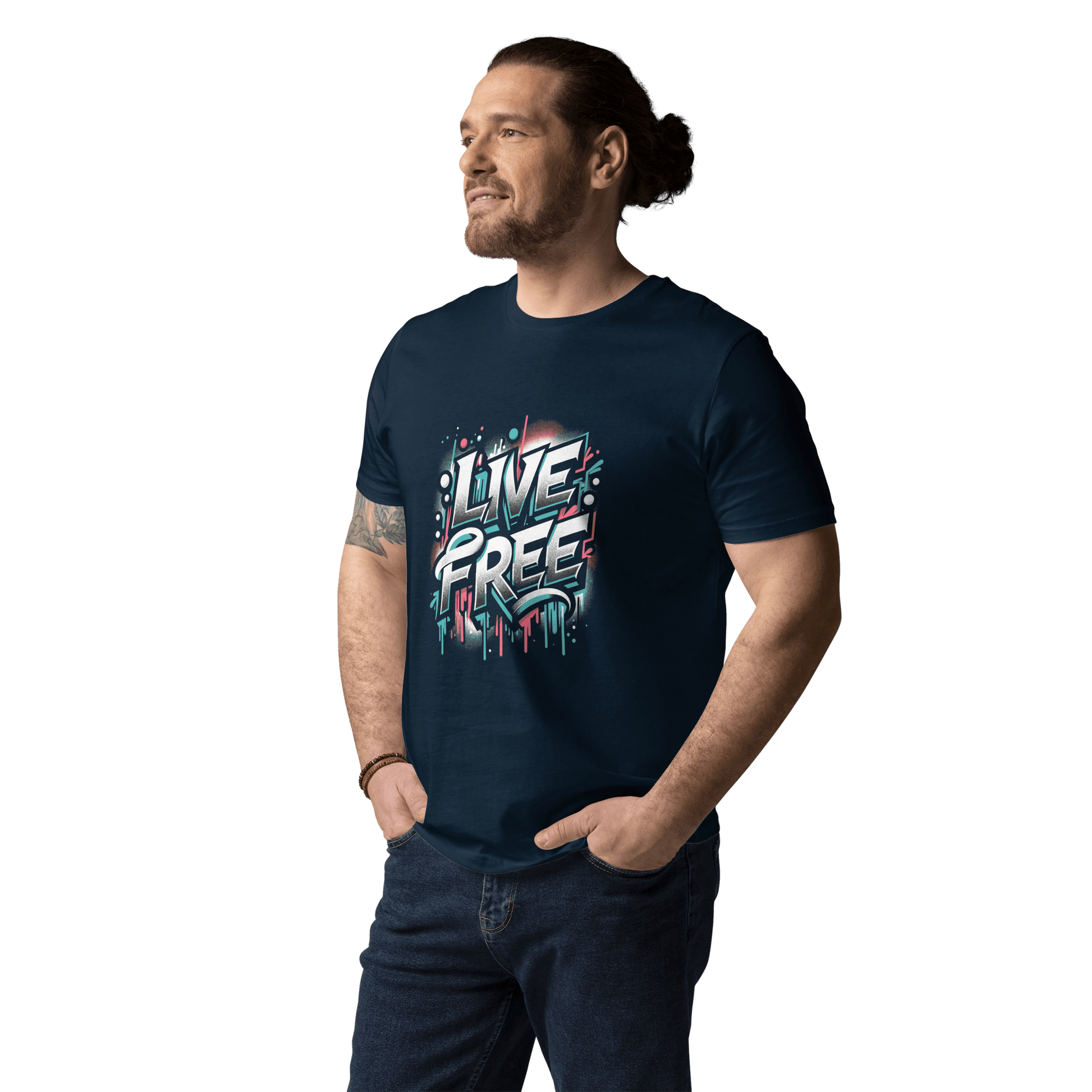 Unisex Bio Baumwoll T-Shirt "Live Free" - Artexio