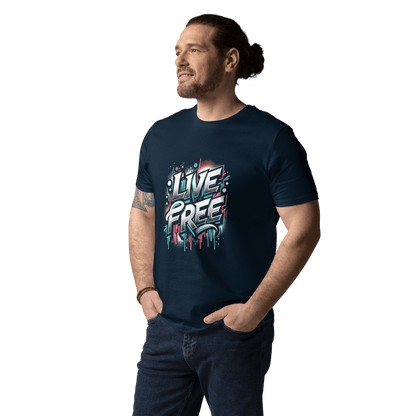 Unisex Bio Baumwoll T-Shirt "Live Free" - Artexio