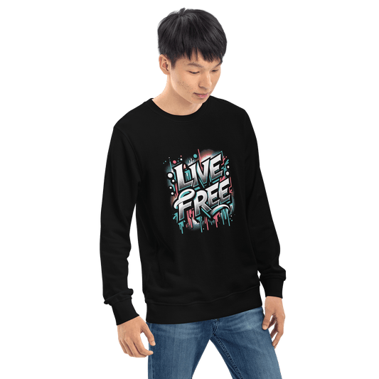 Unisex Organisches Sweatshirt "Live Free" - Artexio