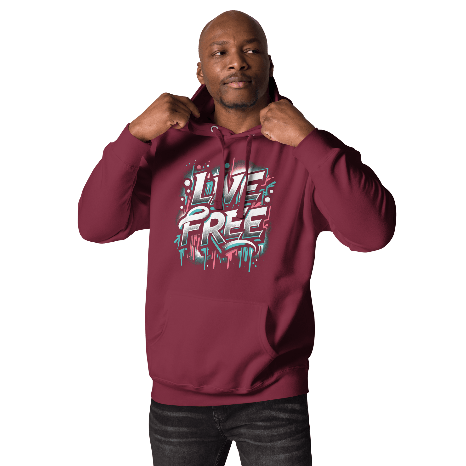 Unisex Premium Kapuzenpullover "Live Free" - Artexio