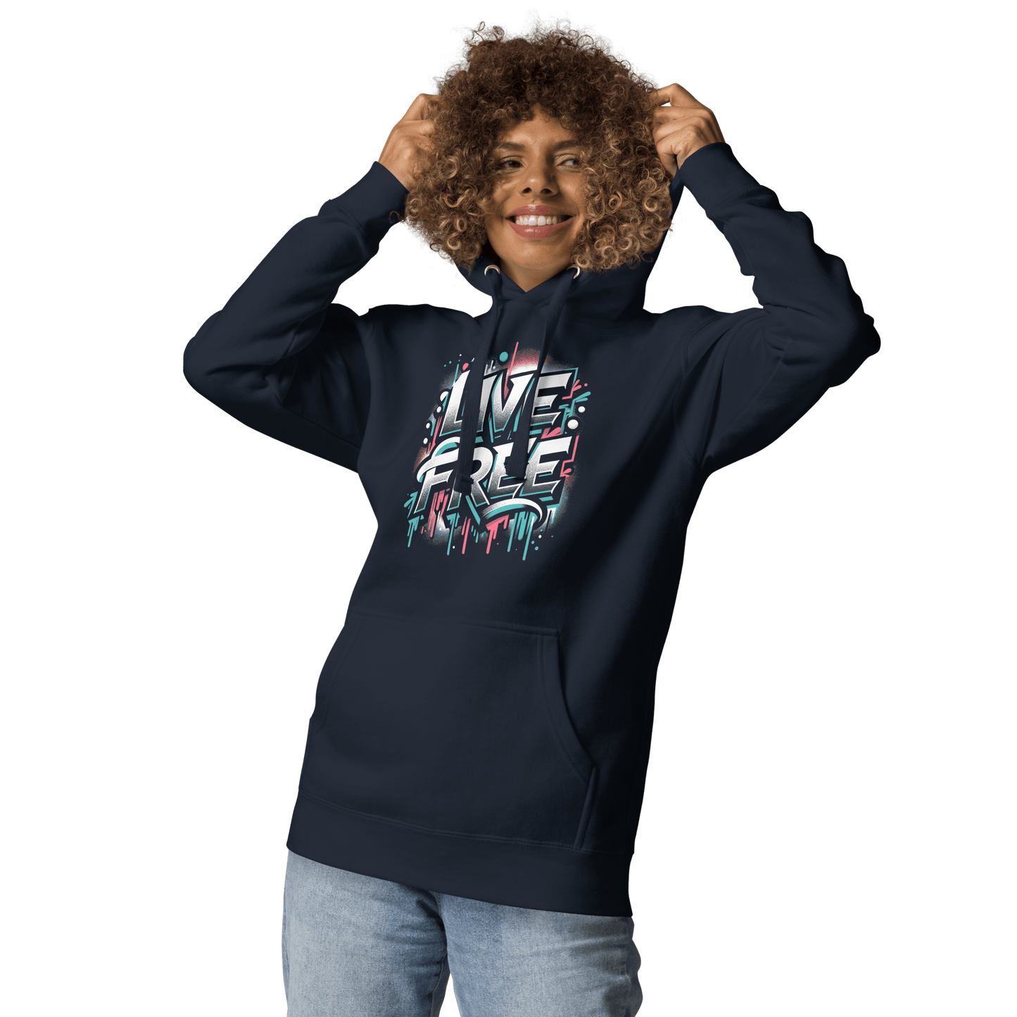 Unisex Premium Kapuzenpullover "Live Free" - Artexio