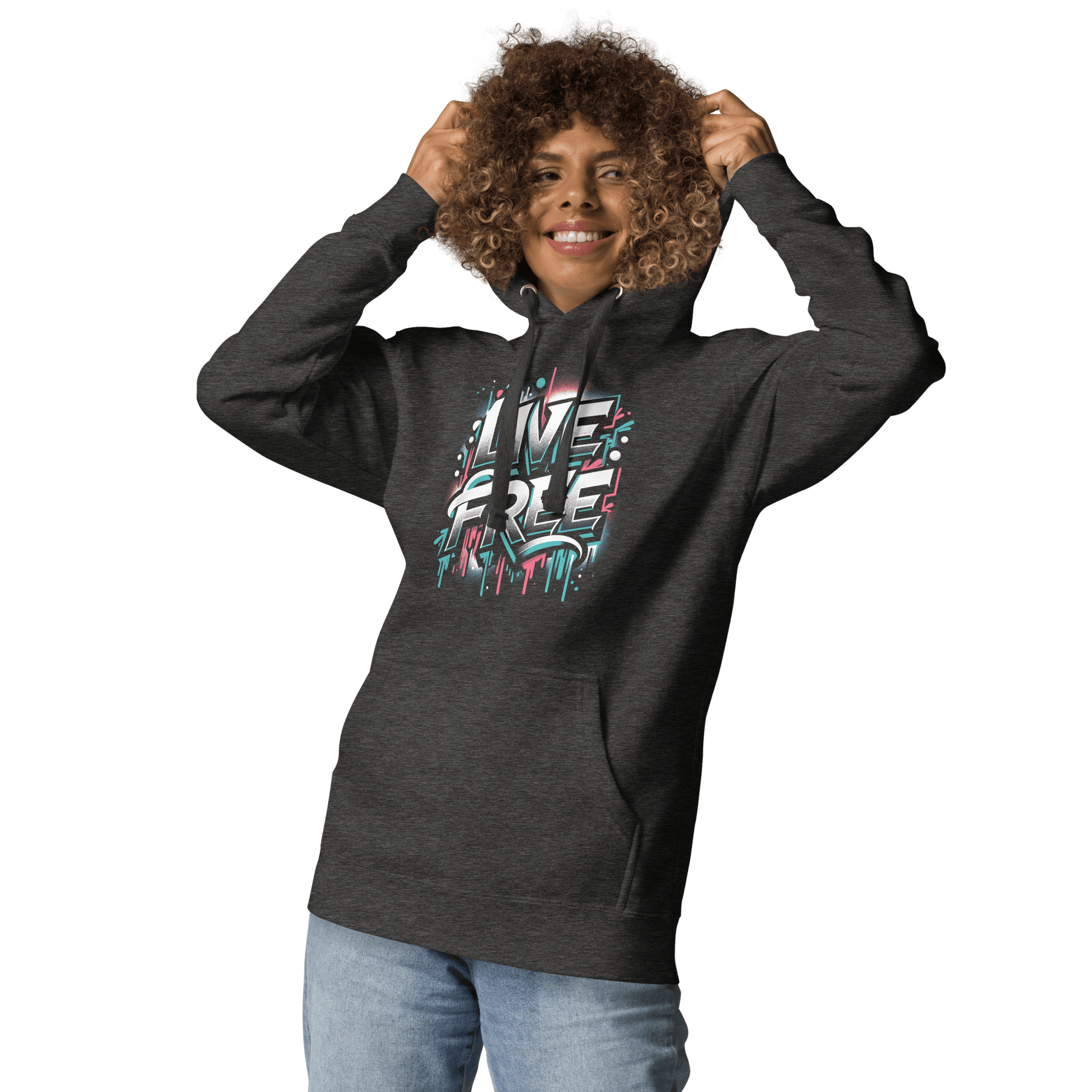 Unisex Premium Kapuzenpullover "Live Free" - Artexio