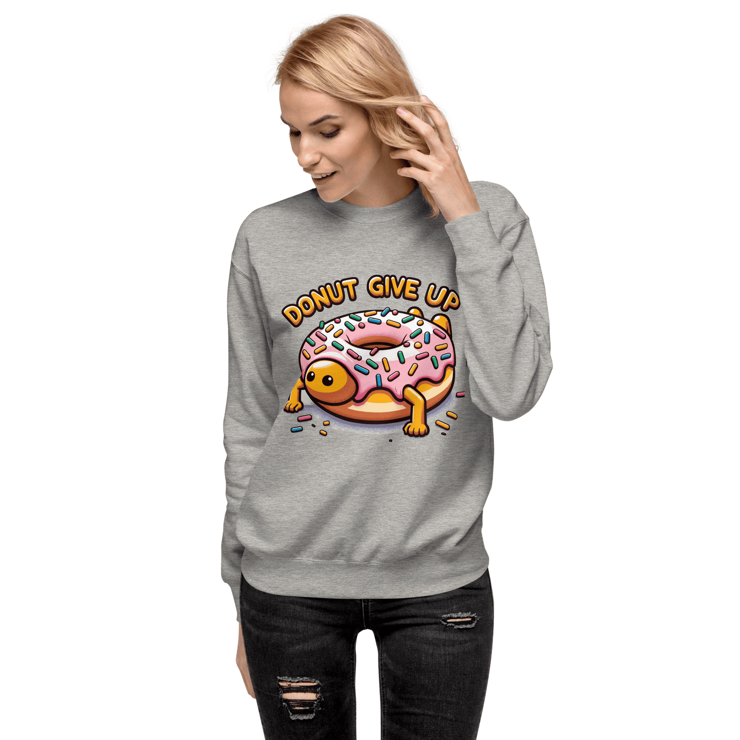 Unisex Premium Sweatshirt "Donut give up" - Artexio