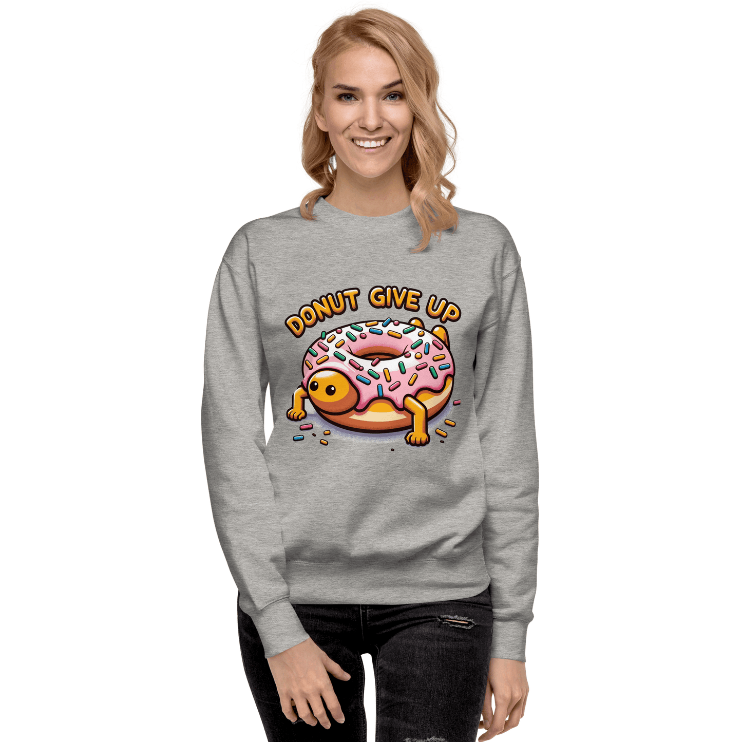 Unisex Premium Sweatshirt "Donut give up" - Artexio