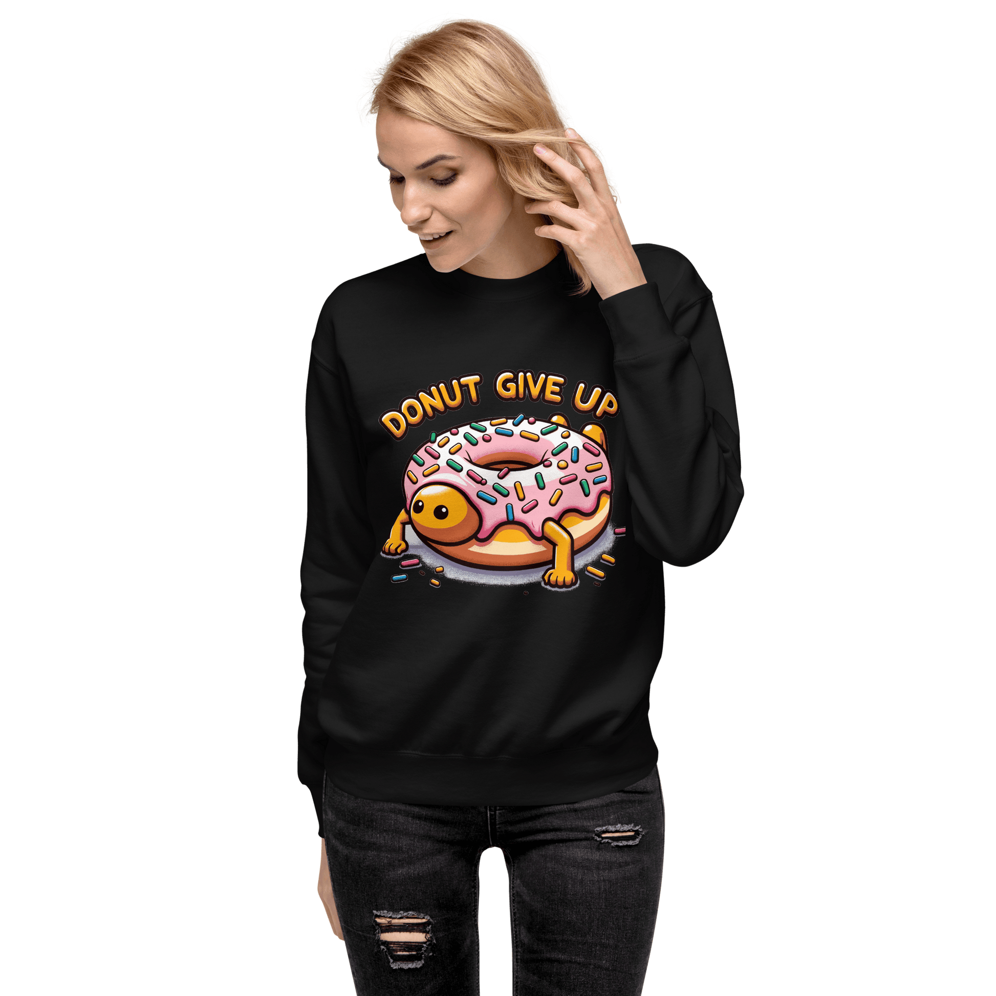 Unisex Premium Sweatshirt "Donut give up" - Artexio